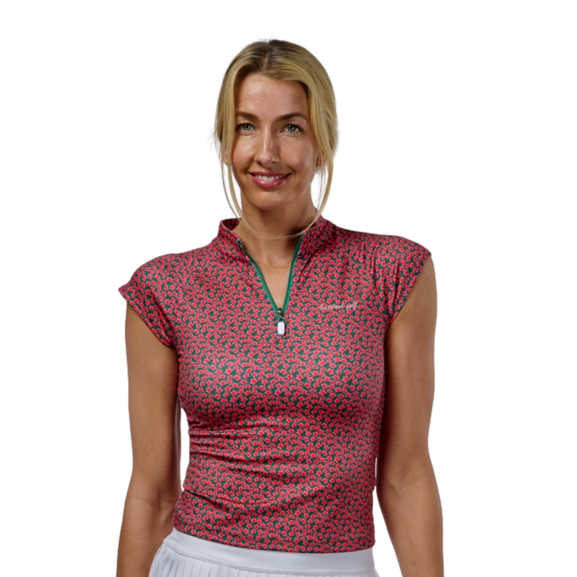 Quarter Zip Women's Short Sleeve Golf Polo Shirt