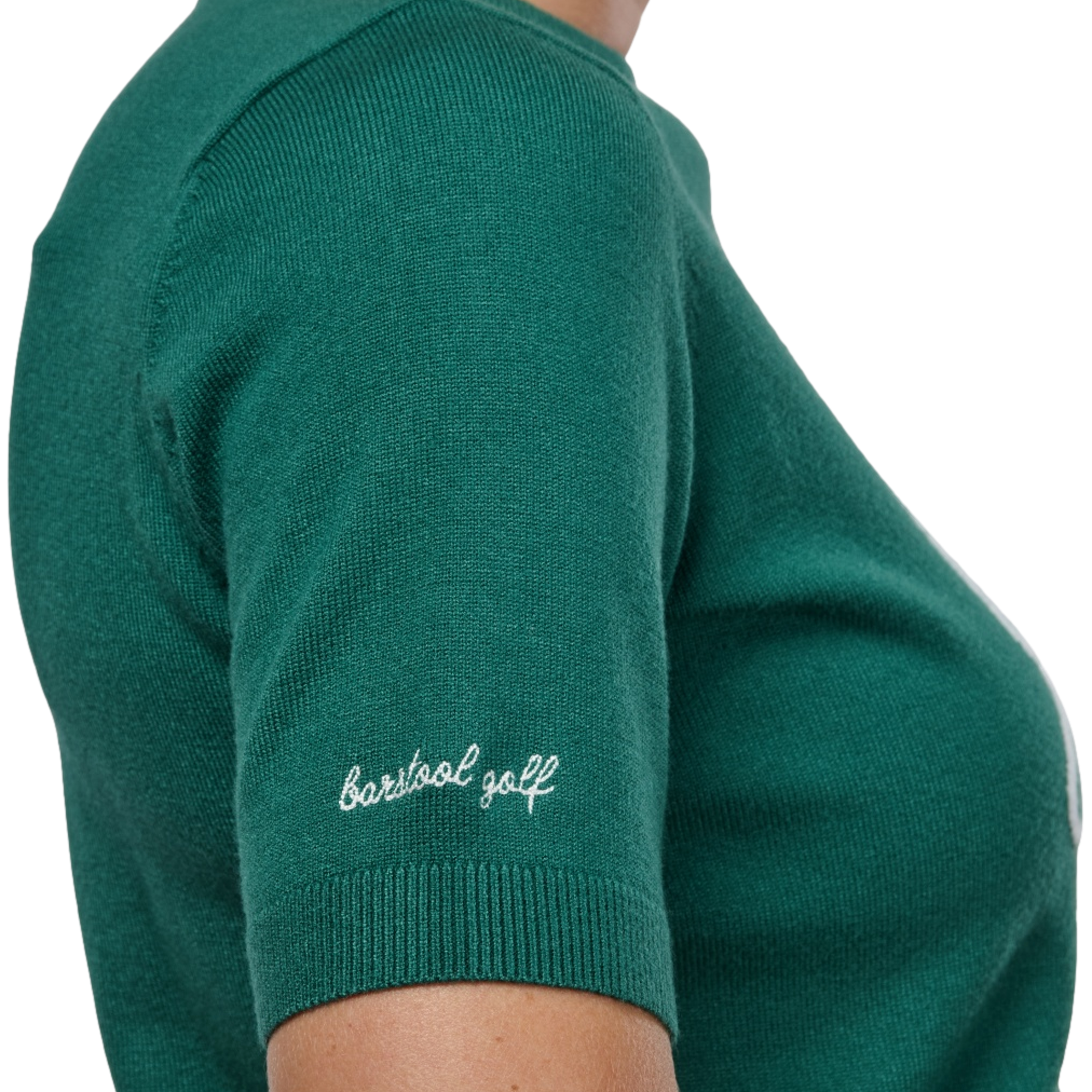 Golf Embroidered Knit Women's Short Sleeve Golf Sweater