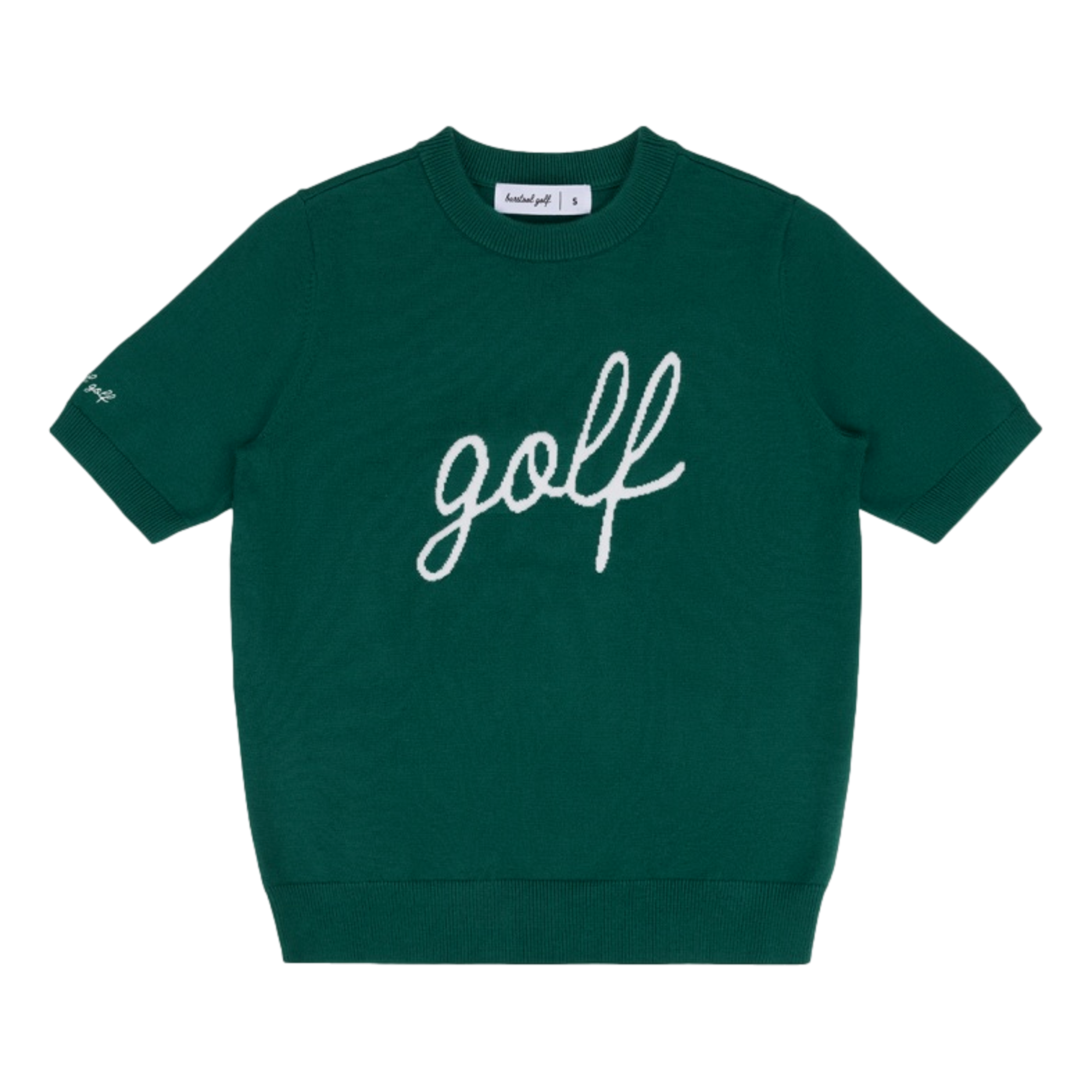 Golf Embroidered Knit Women's Short Sleeve Golf Sweater