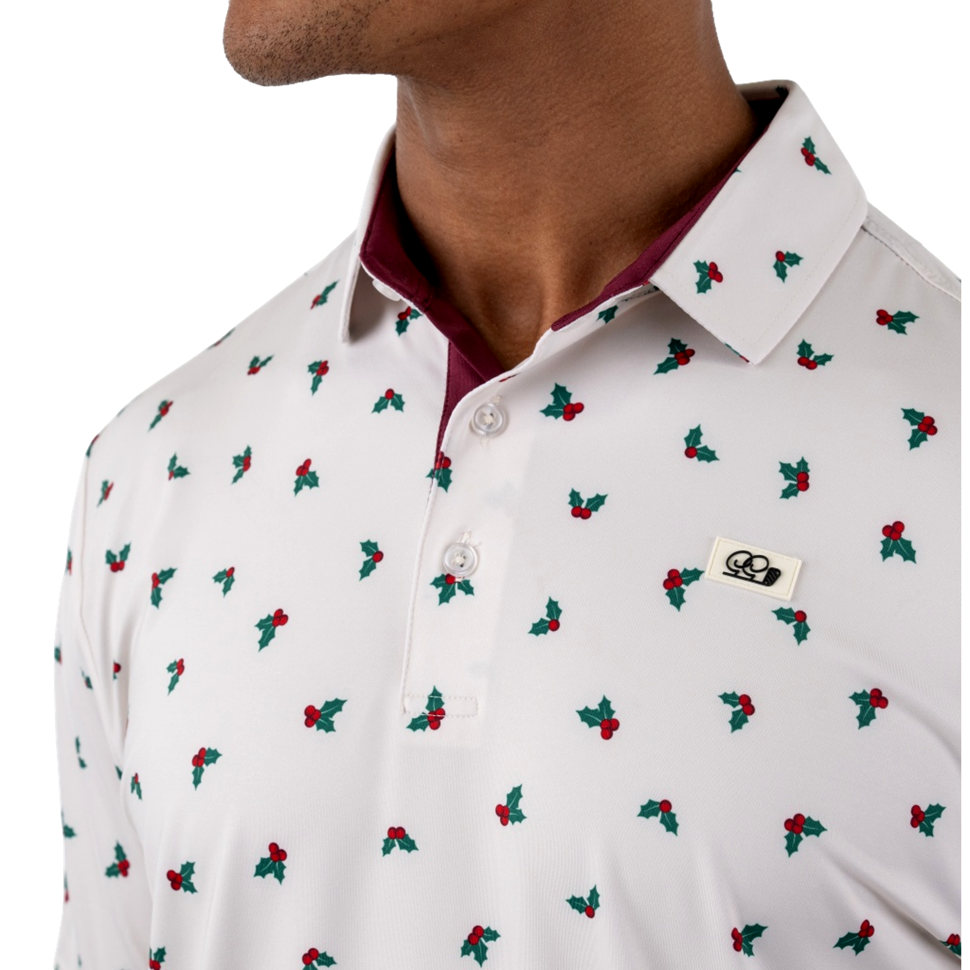 Holly Jolly Men's Short Sleeve Golf Polo Shirt