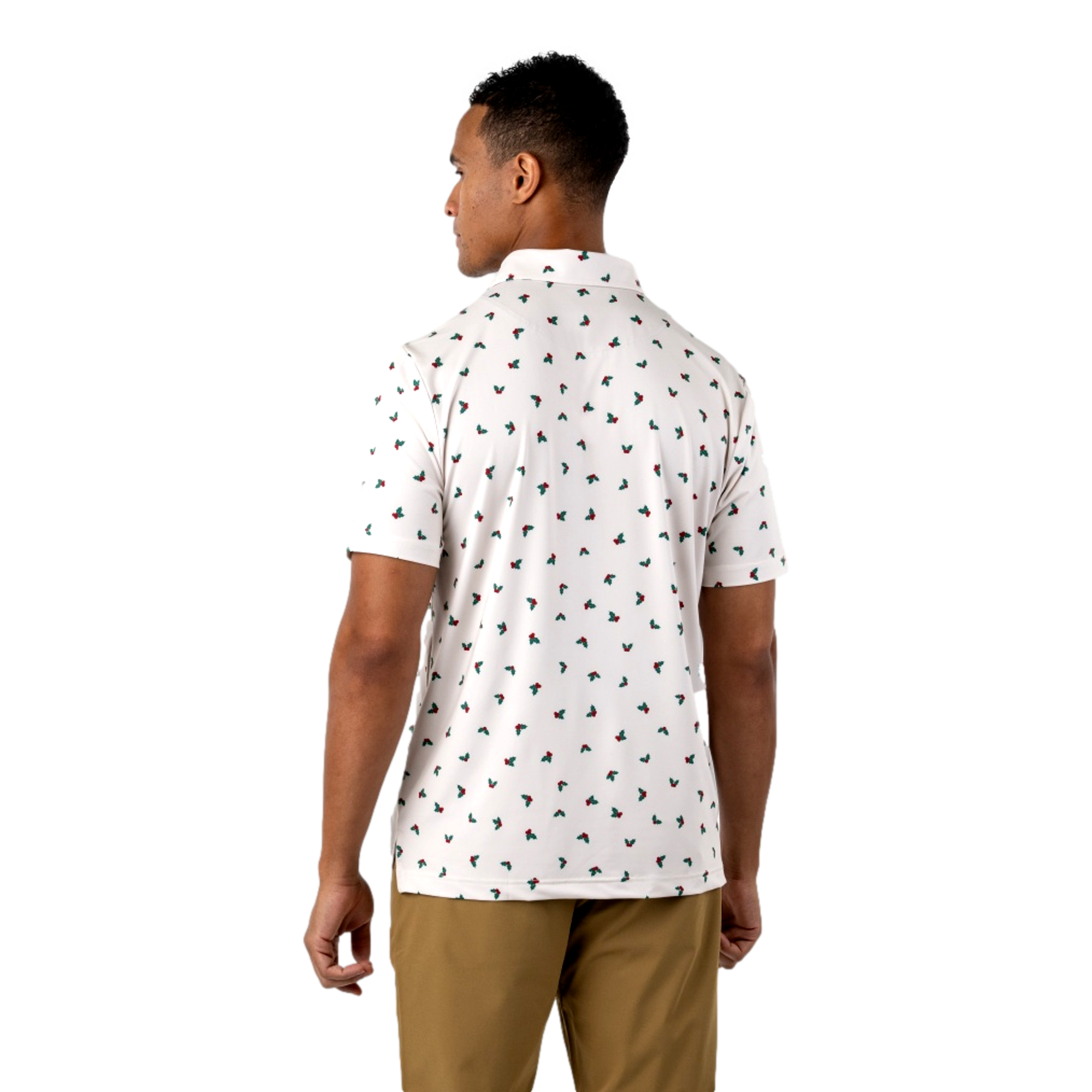 Holly Jolly Men's Short Sleeve Golf Polo Shirt