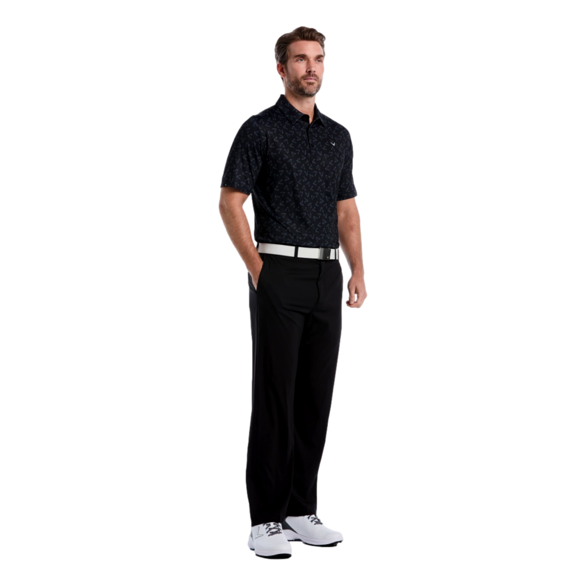 All Over Large Chevron Print Men's Short Sleeve Golf Polo Shirt