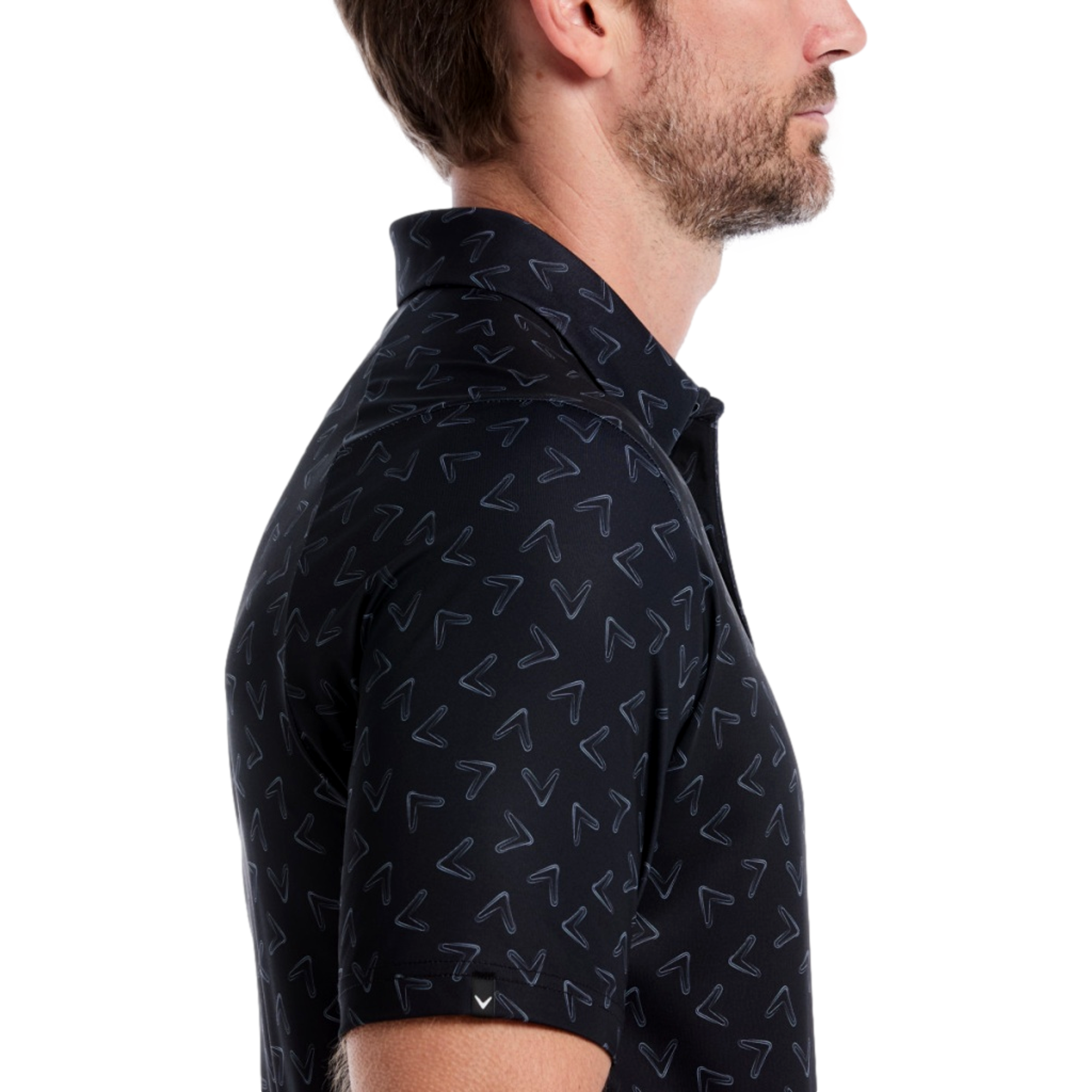 All Over Large Chevron Print Men's Short Sleeve Golf Polo Shirt