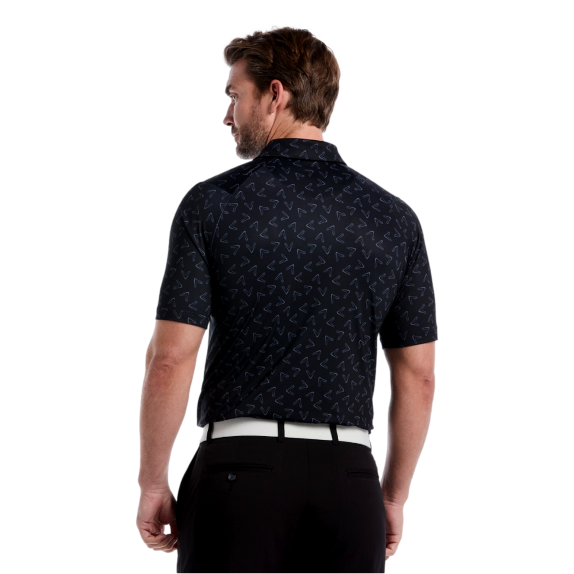 All Over Large Chevron Print Men's Short Sleeve Golf Polo Shirt