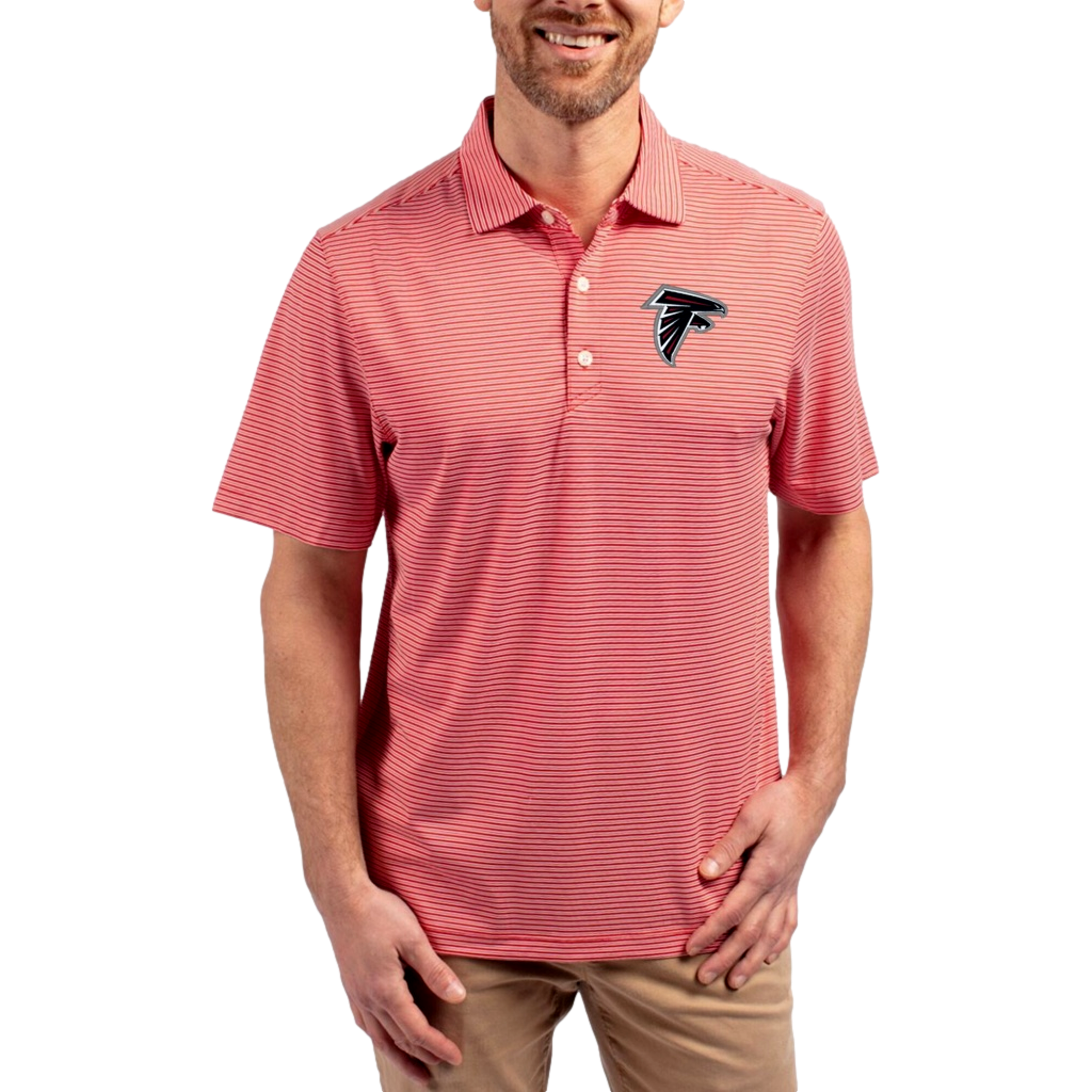 Atlanta Falcons Forge Eco Stripe Men's Short Sleeve Golf Polo Shirt