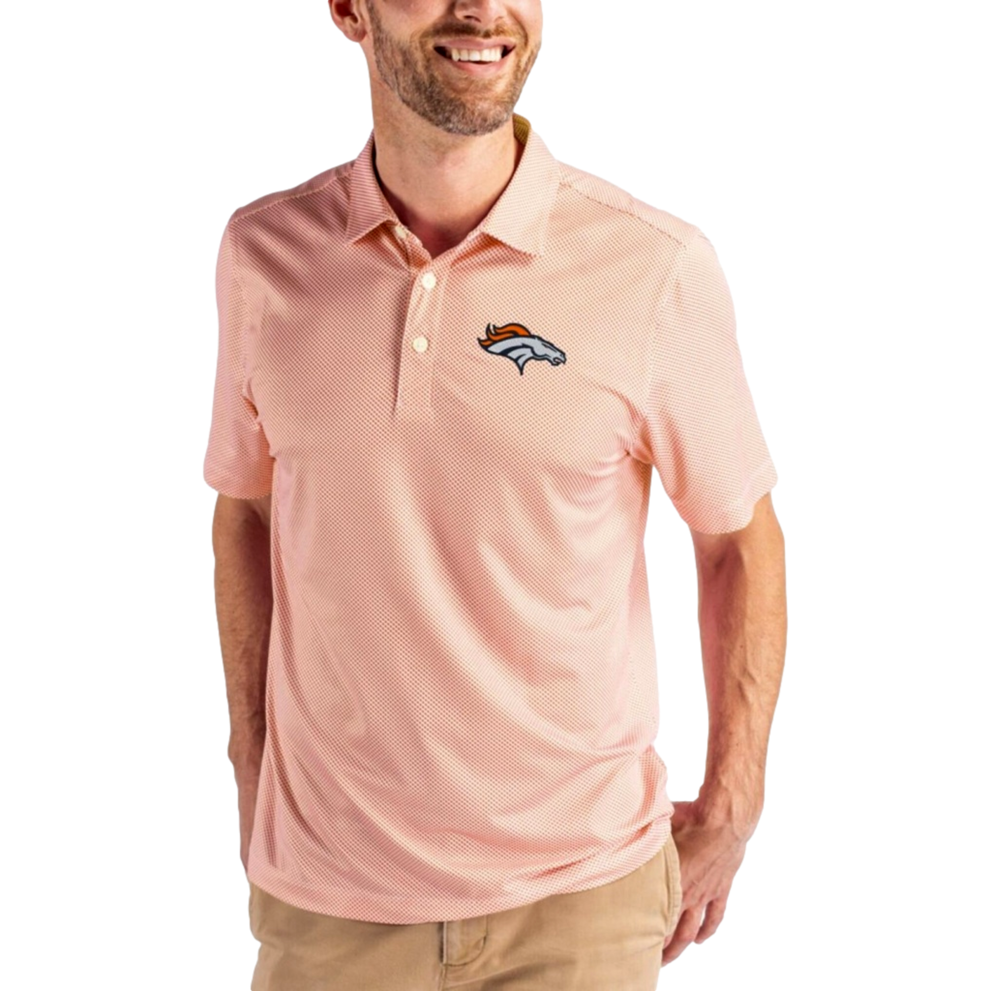 Denver Broncos Pike Eco Men's Short Sleeve Golf Polo Shirt