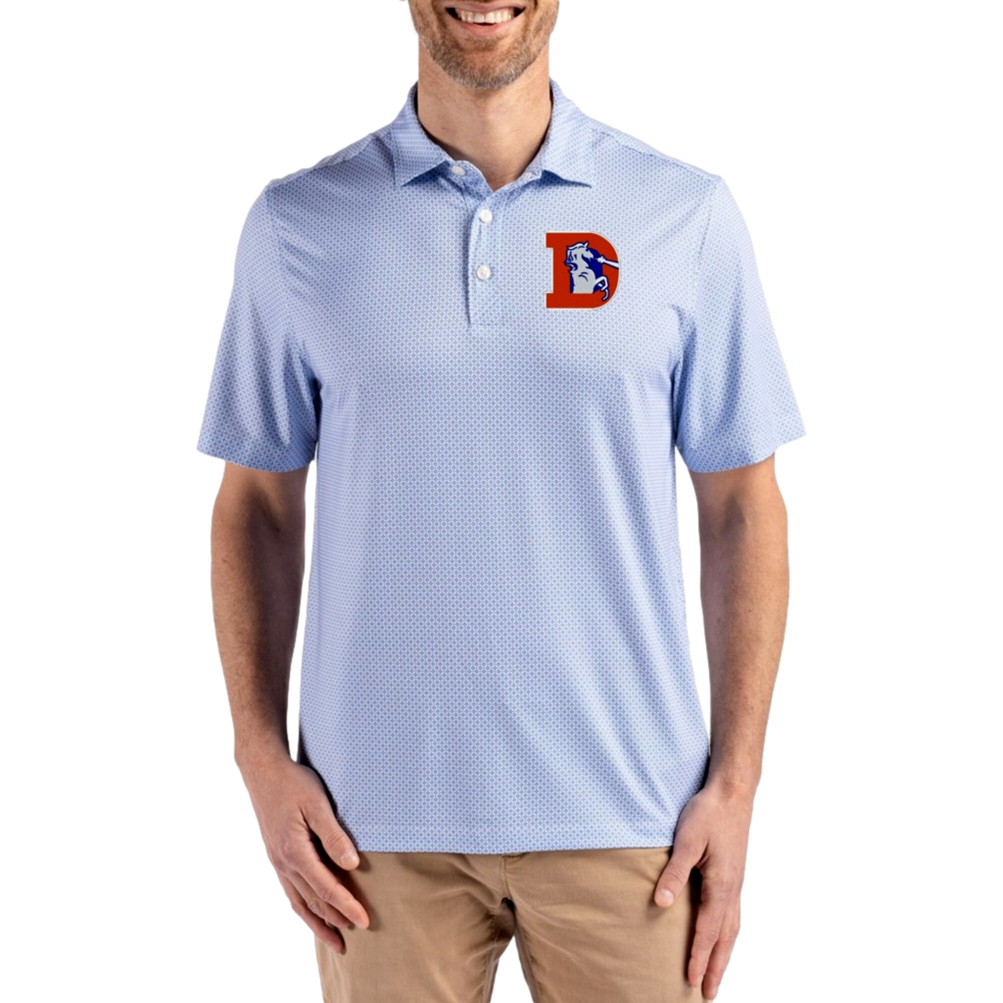 Denver Broncos Pike Eco Men's Short Sleeve Golf Polo Shirt