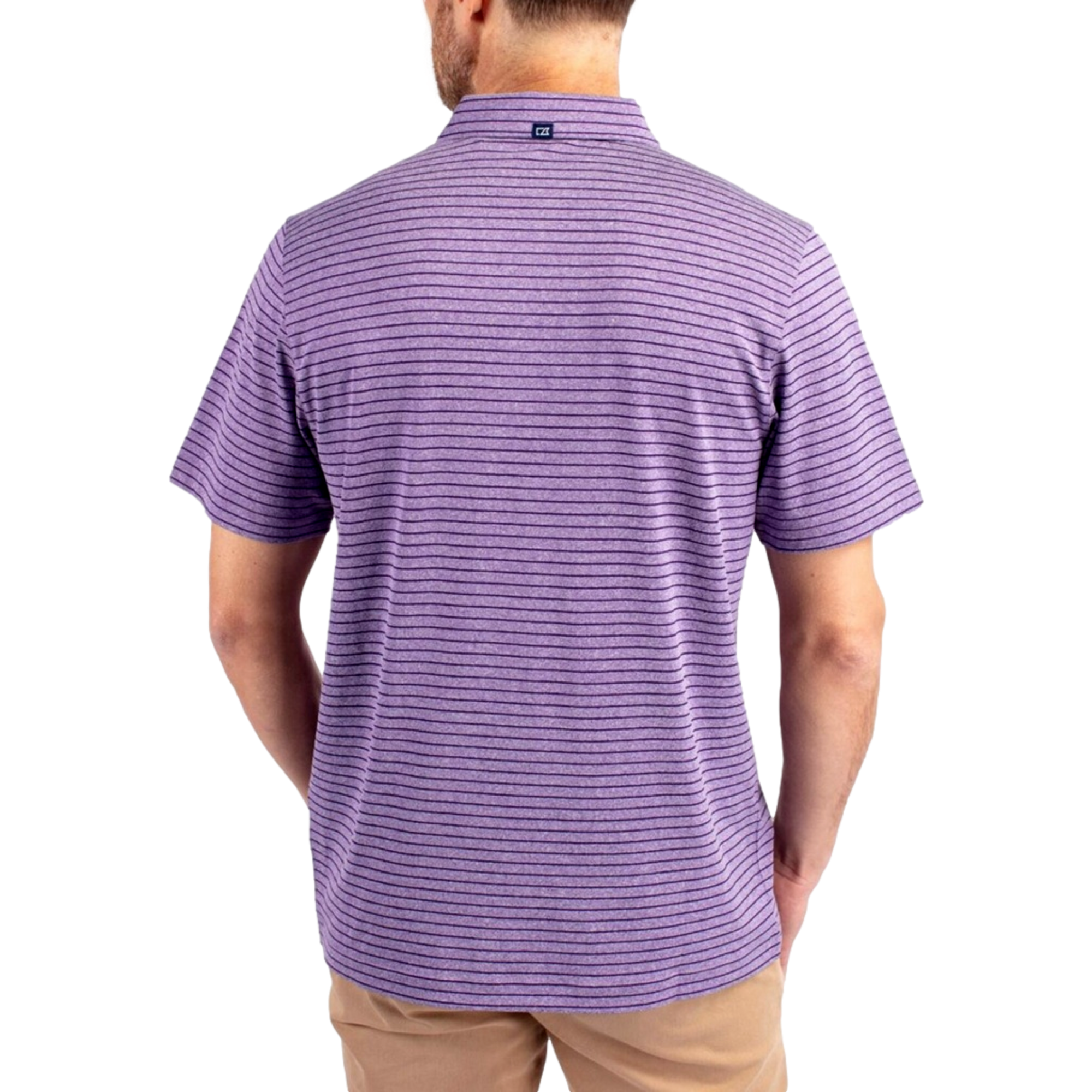 Minnesota Vikings Forge Eco Heather Stripe Men's Short Sleeve Golf Polo Shirt