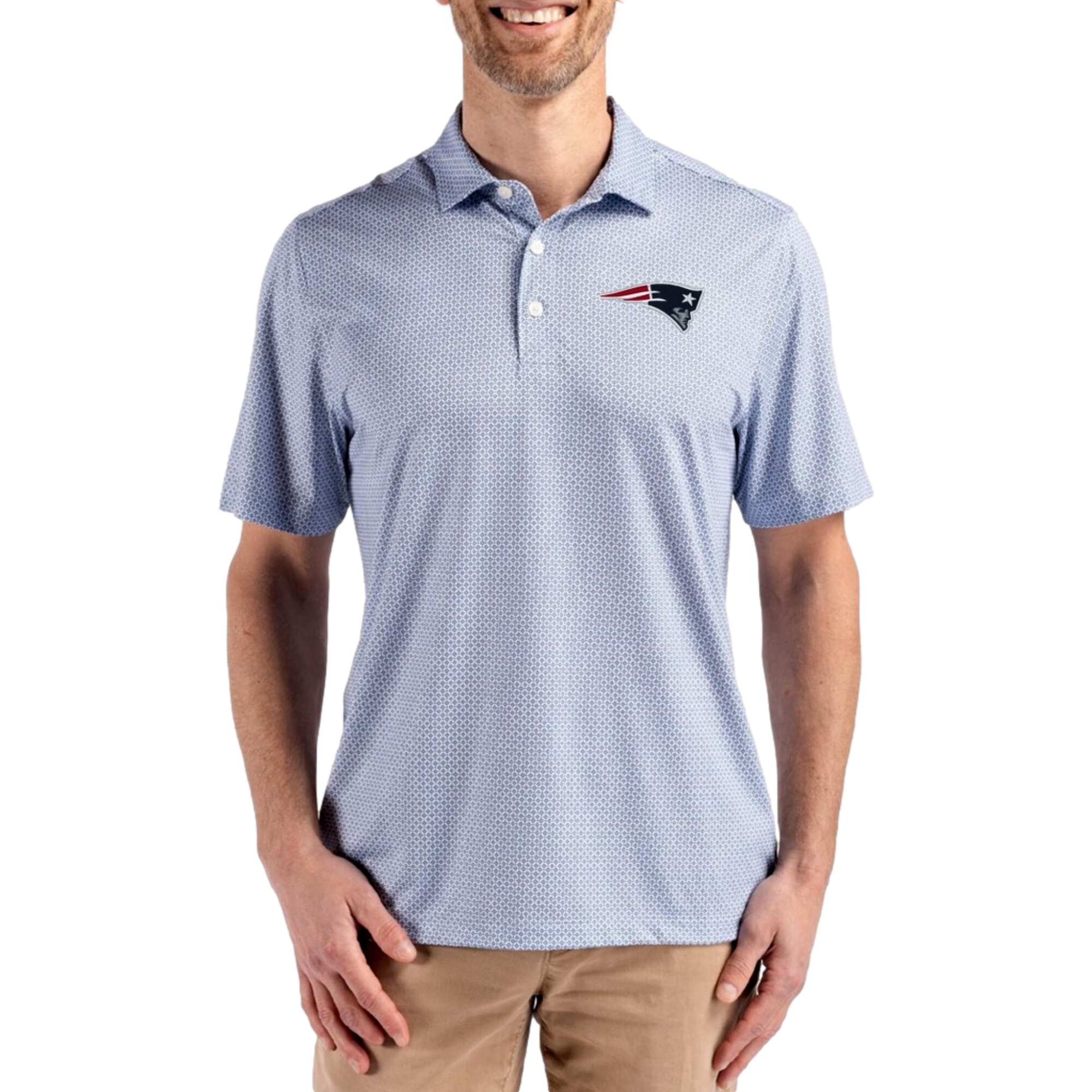 New England Patriots Pike Eco Diamond Dot Men's Short Sleeve Golf Polo Shirt