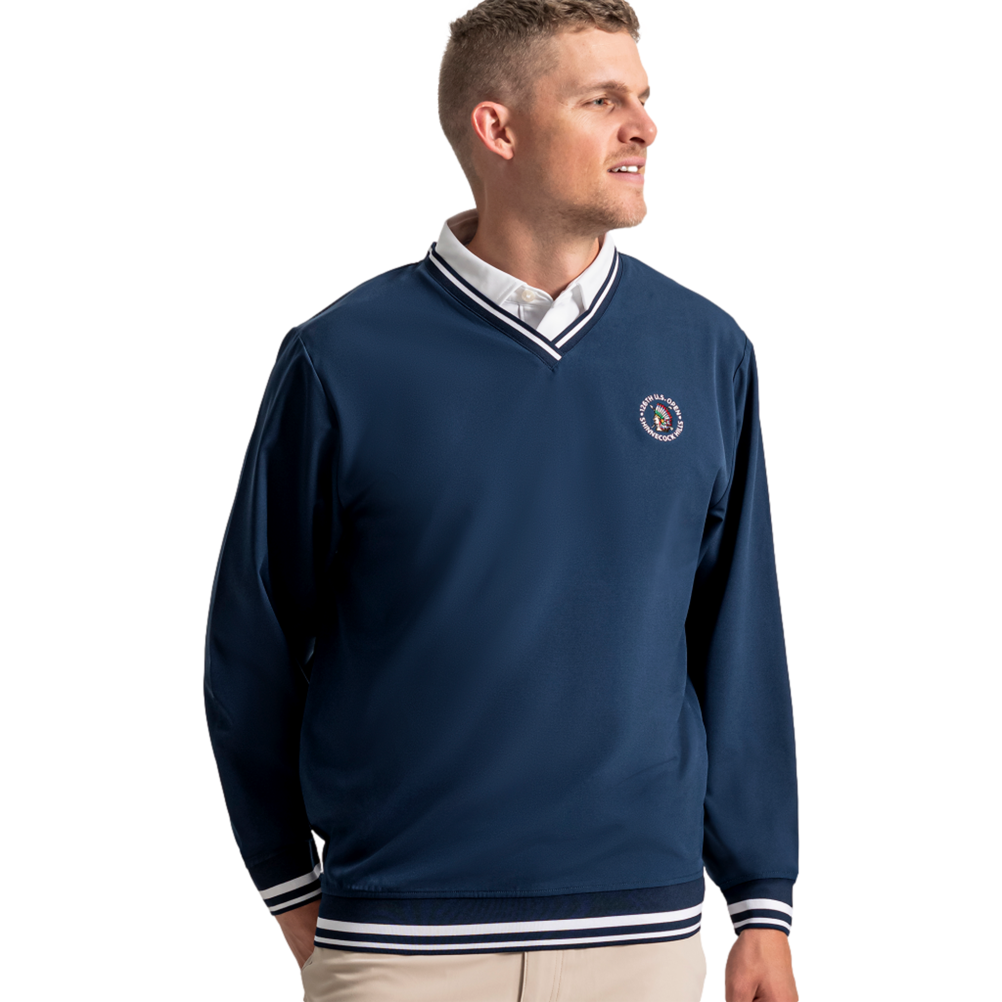 US Open V-Neck Long Sleeve Men's Golf Wind Shirt