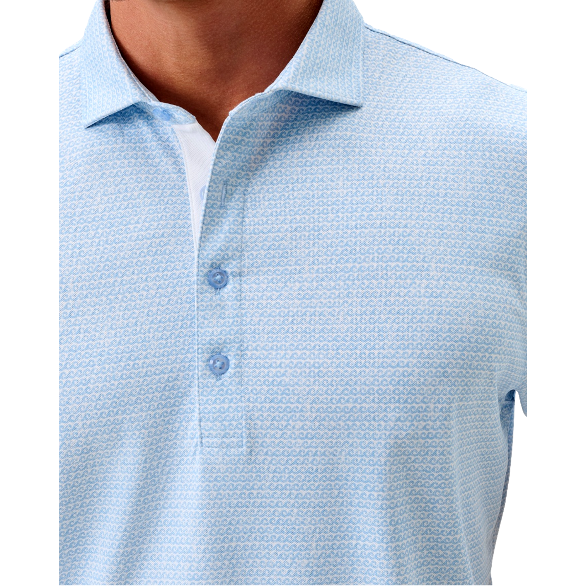 Waverunner Print Mesh Men's Golf Polo Shirt