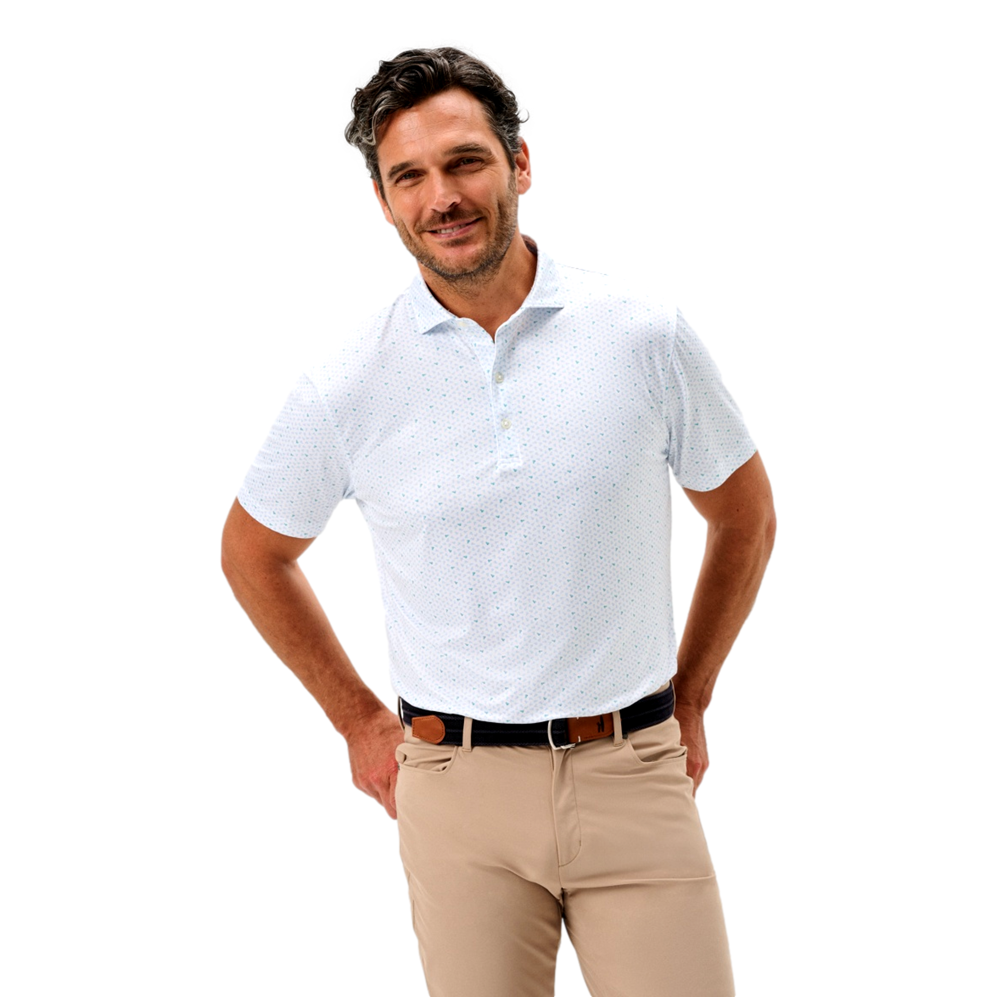 Backcourt Print Men's Golf Polo Shirt