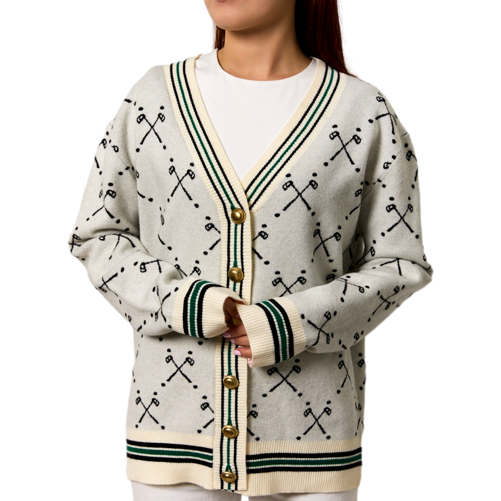 Boyfriend Clubs Women's Cardigan Golf Sweater