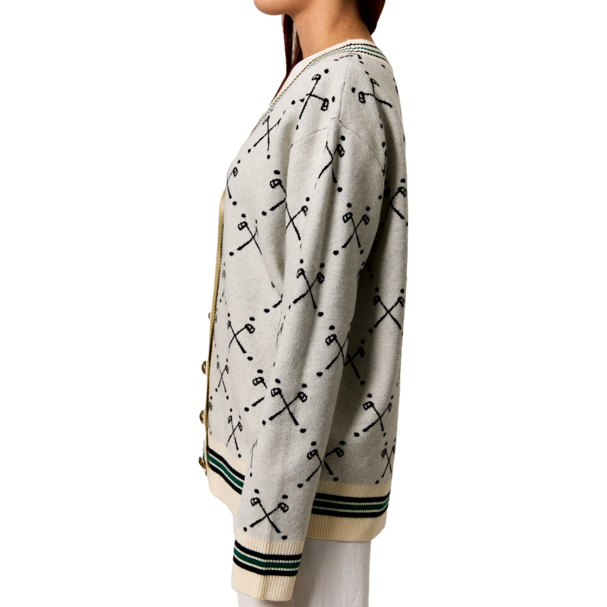 Boyfriend Clubs Women's Cardigan Golf Sweater