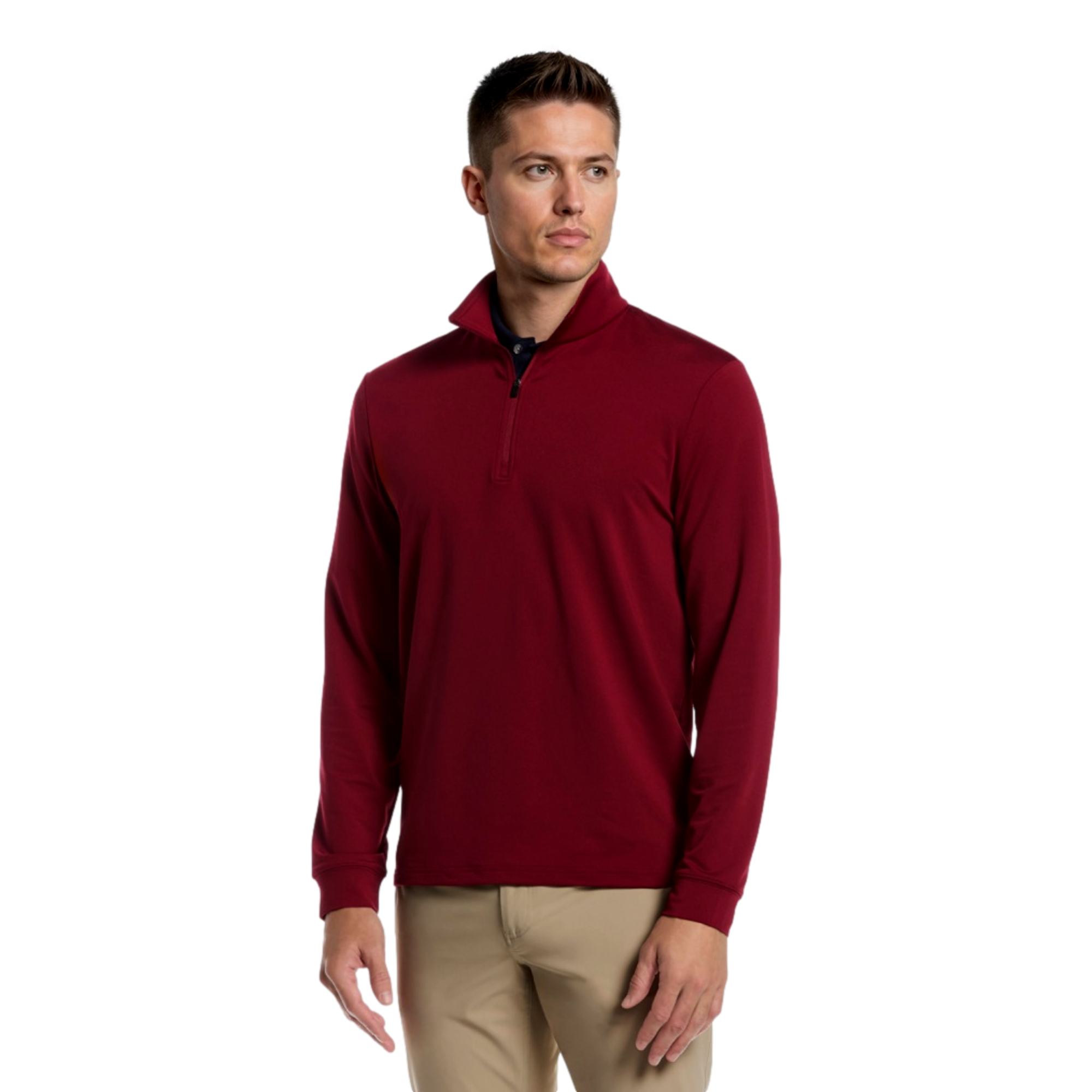 Mock Neck Long Sleeve Men's Golf Quarter Zip