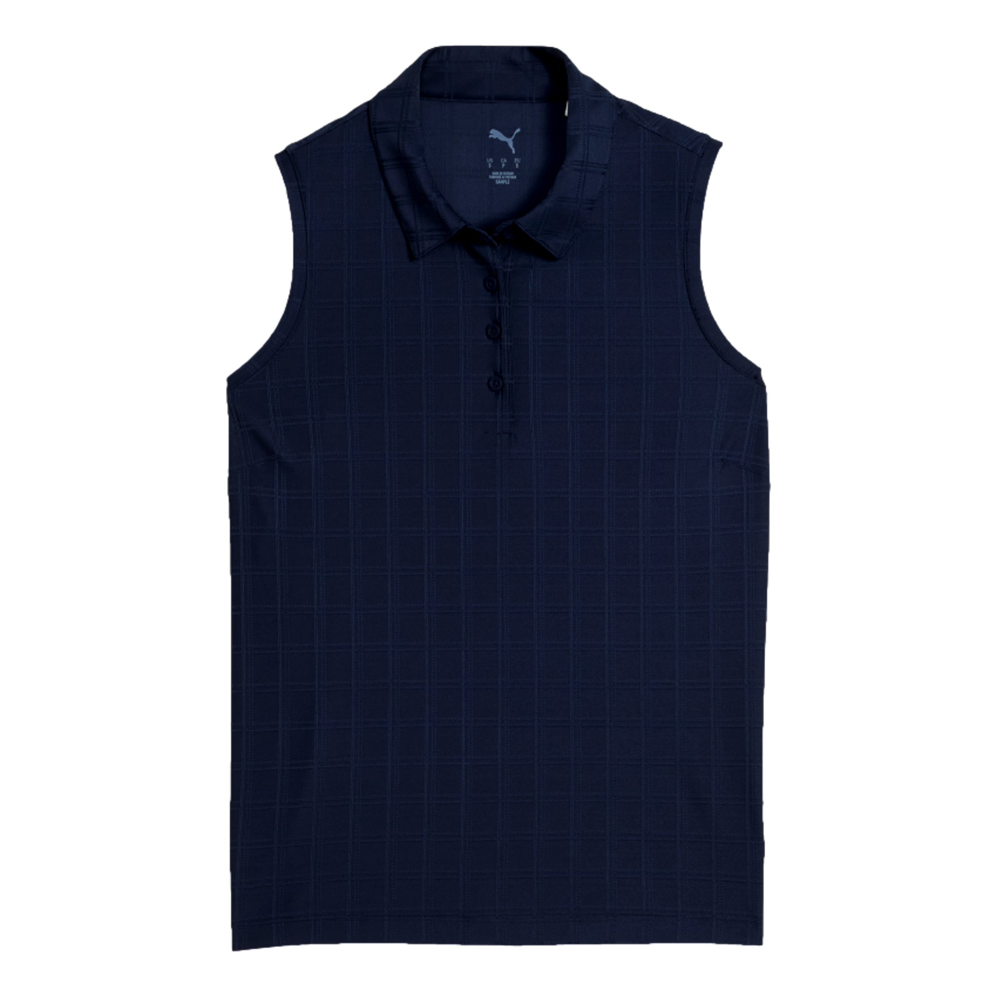 Plaid Jacquard Women's Sleeveless Golf Polo Shirt