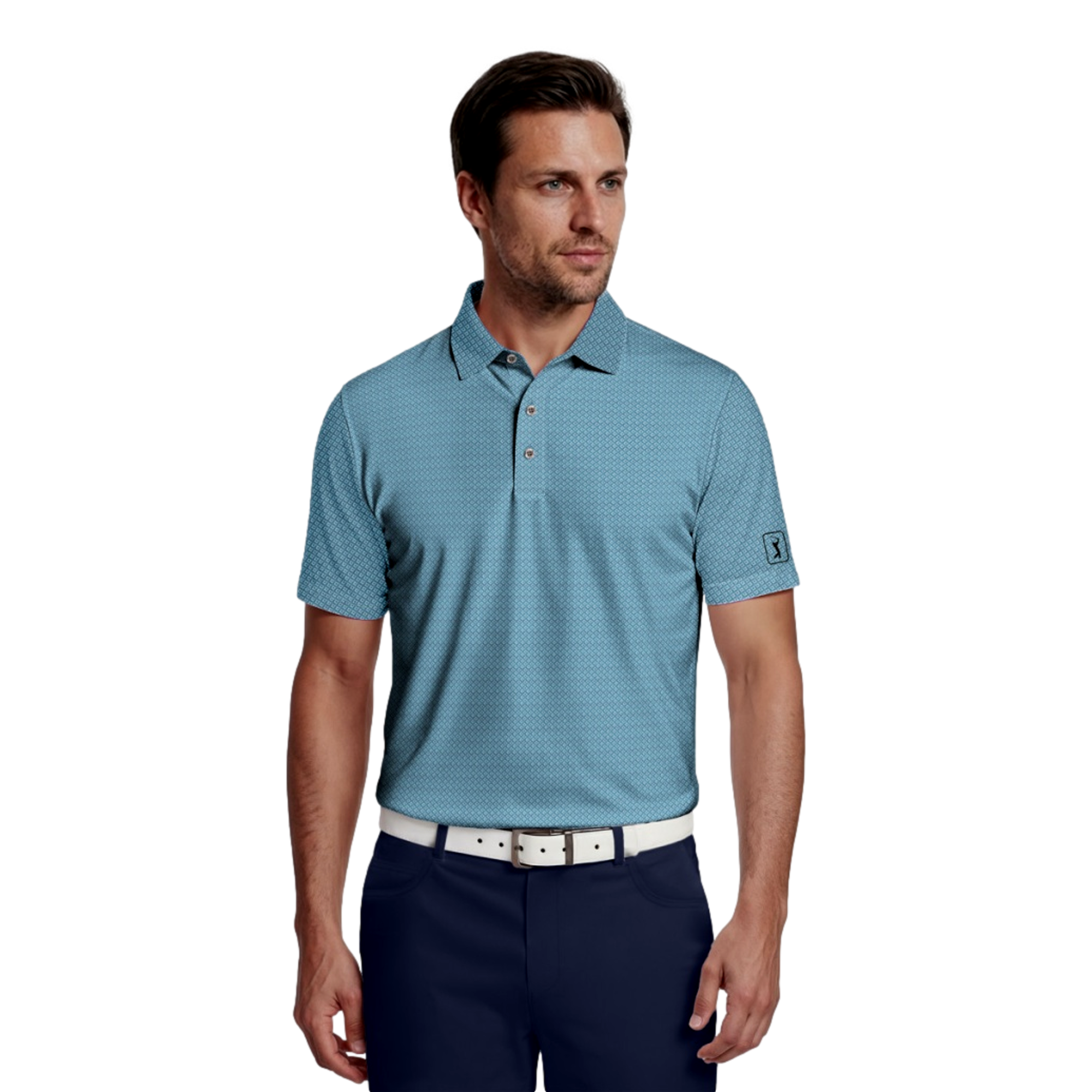 Essential Geo Printed Men's Golf Polo Shirt