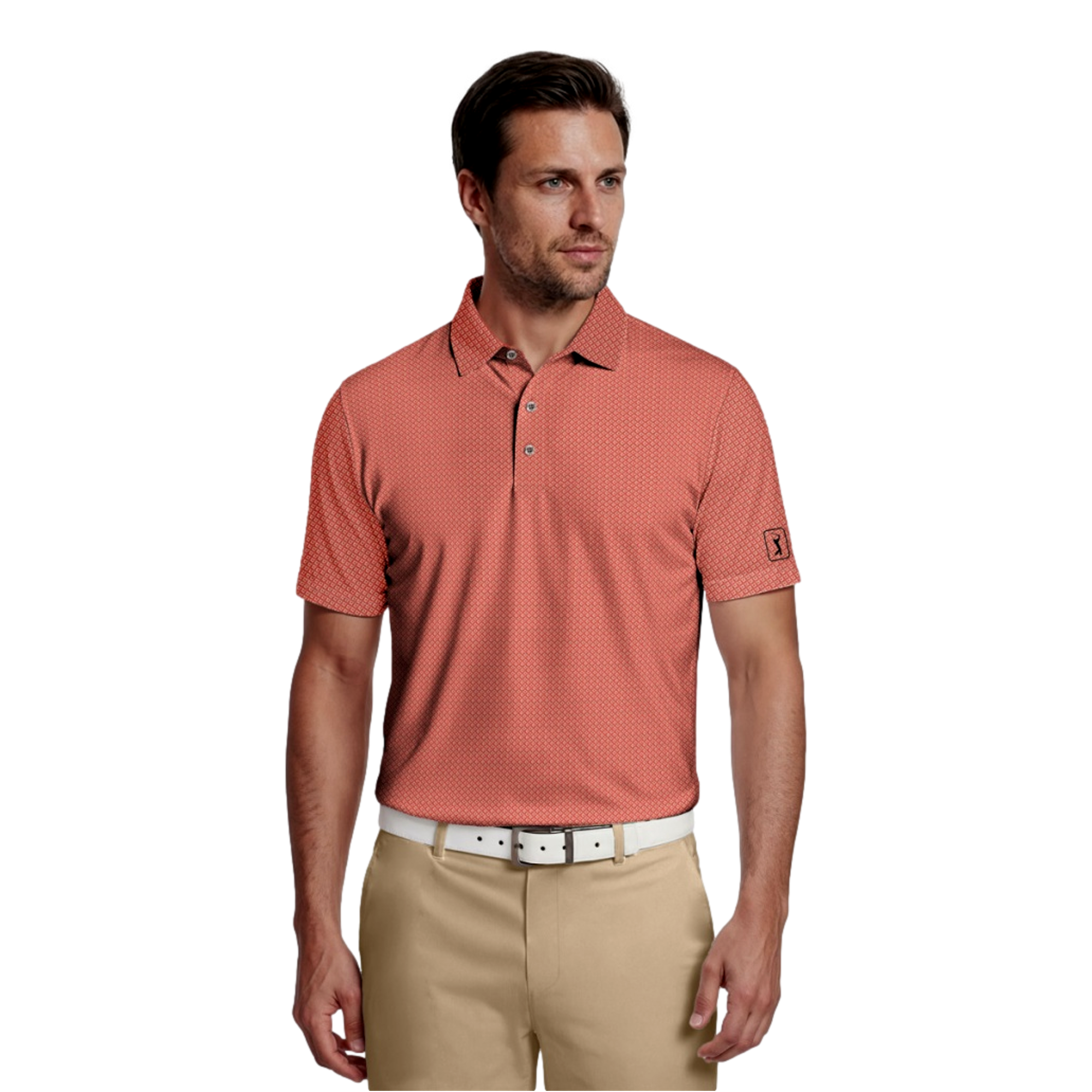 Essential Geo Printed Men's Golf Polo Shirt