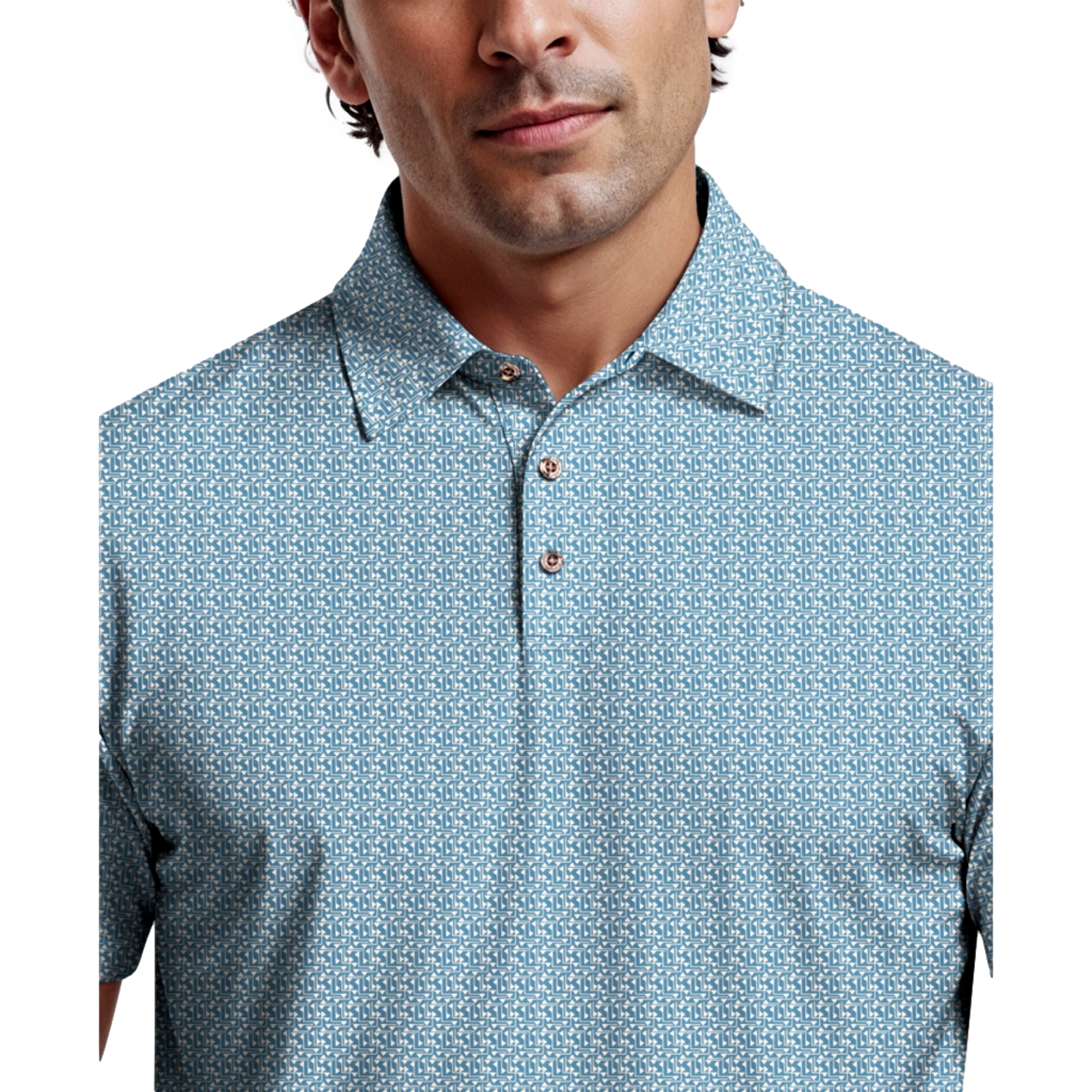 Golf Flag Geo Printed Men's Golf Polo Shirt