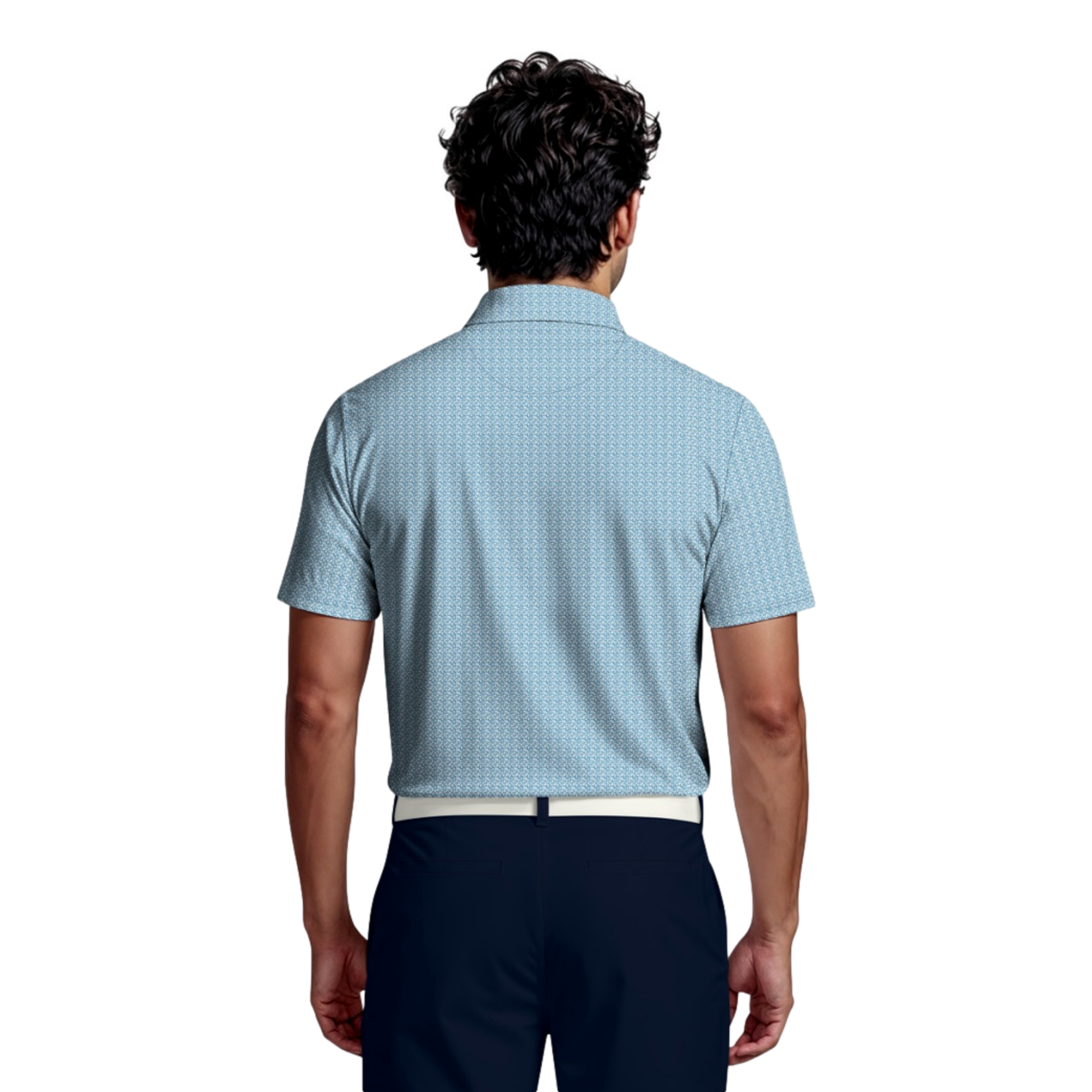 Golf Flag Geo Printed Men's Golf Polo Shirt