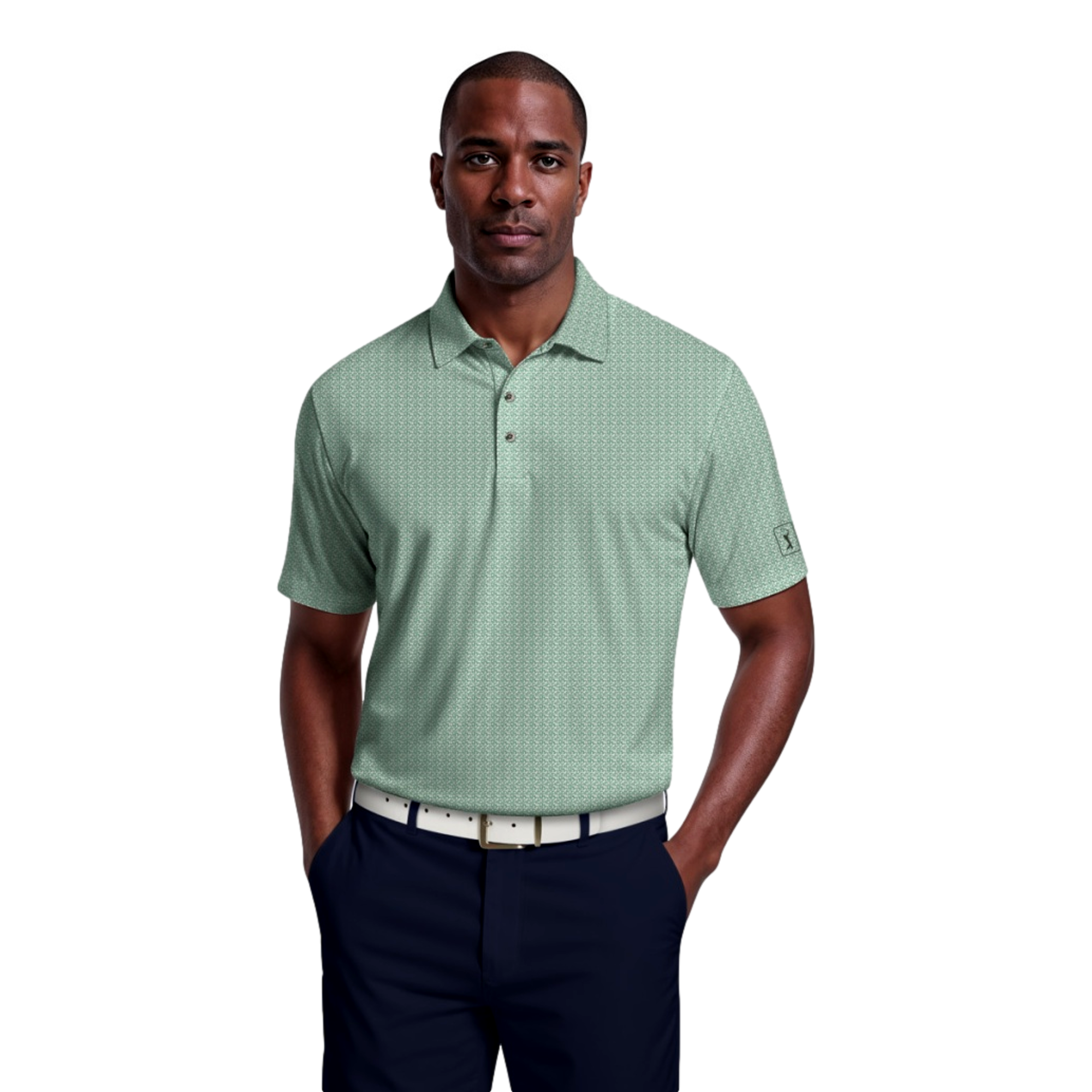 Golf Flag Geo Printed Men's Golf Polo Shirt