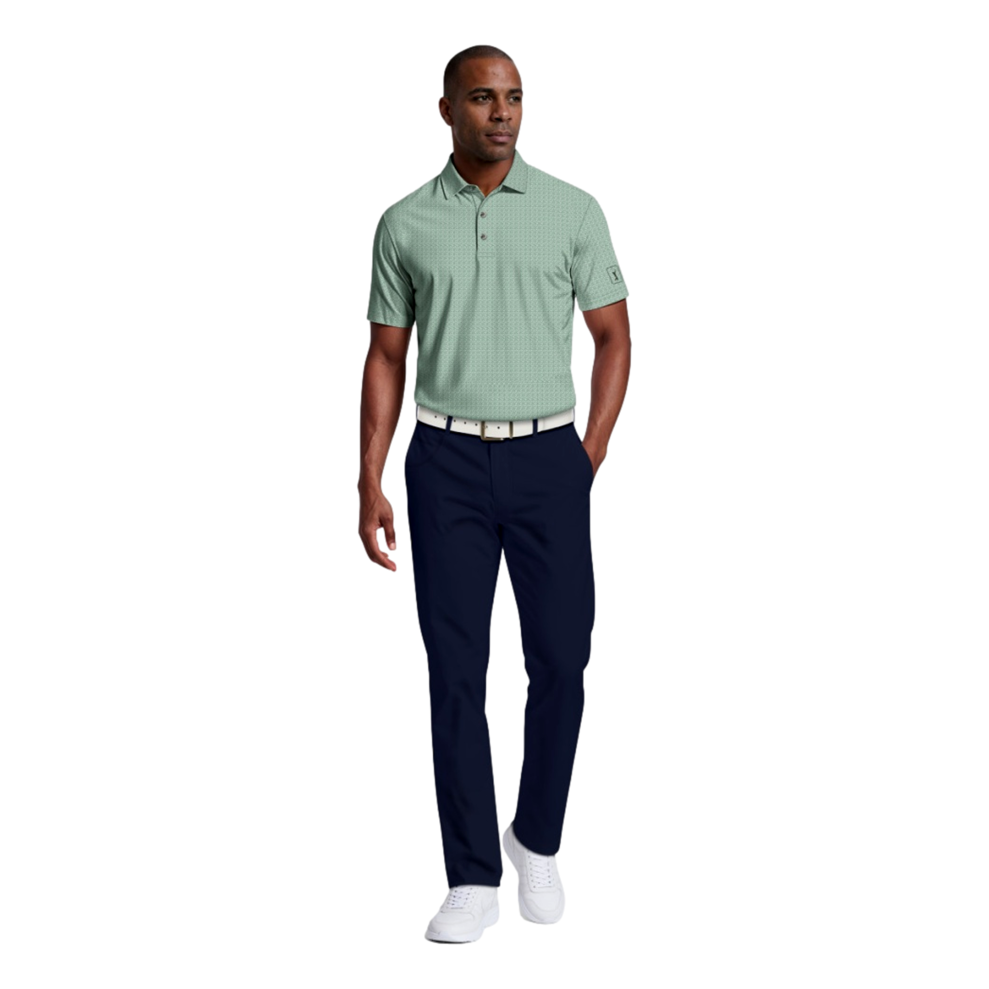 Golf Flag Geo Printed Men's Golf Polo Shirt
