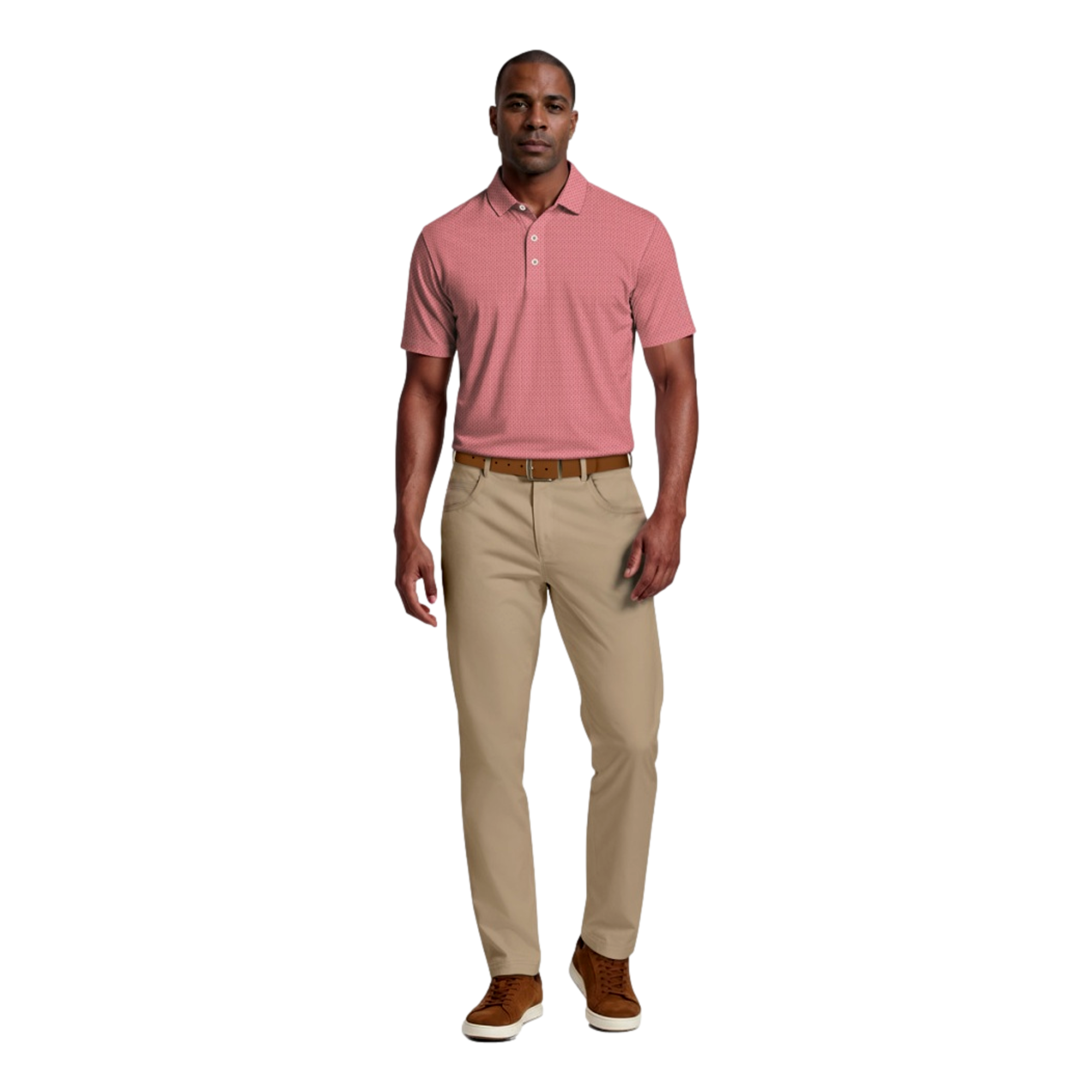 Micro Argyle Jacquard Men's Golf Polo Shirt