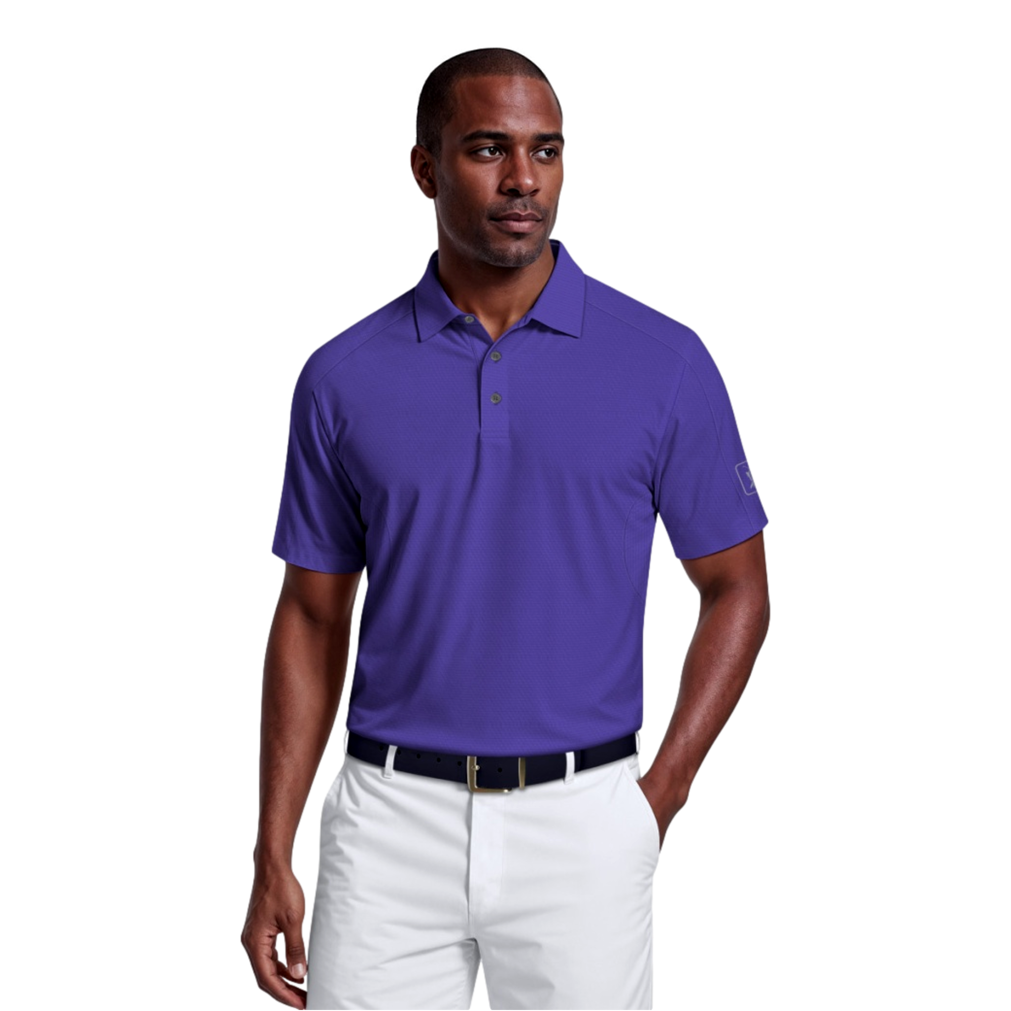 Solid Cooling Texture Men's Golf Polo Shirt