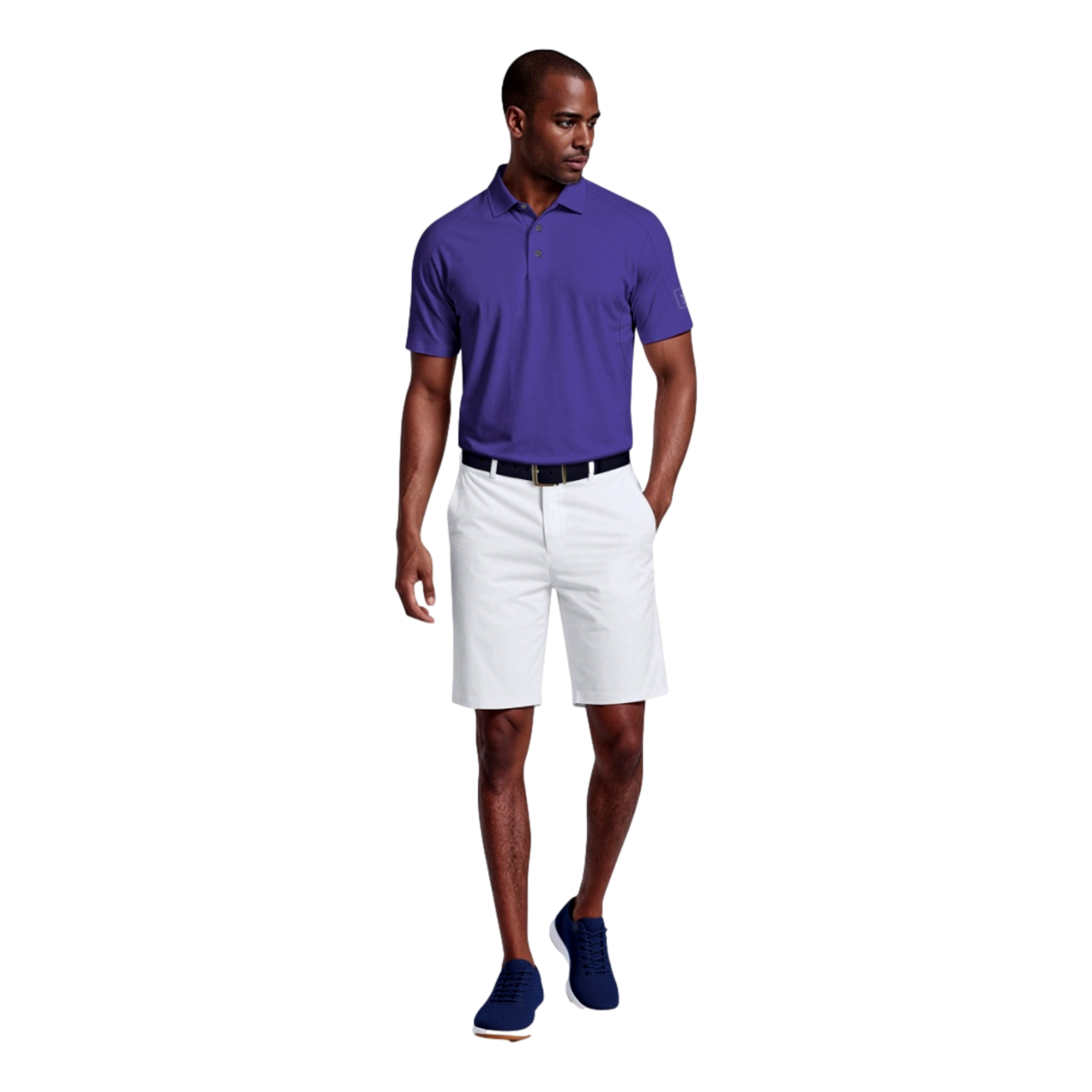 Solid Cooling Texture Men's Golf Polo Shirt