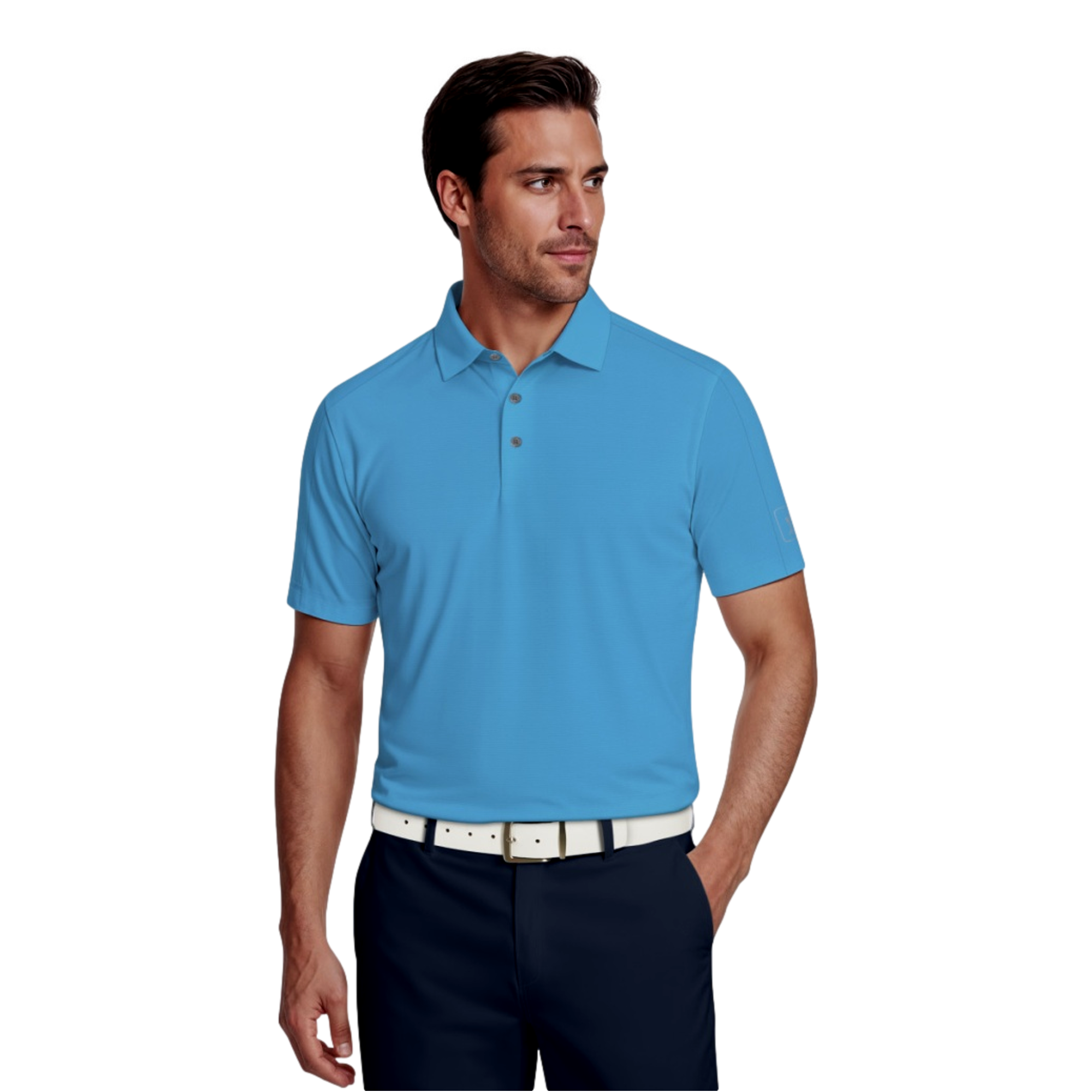 Solid Cooling Texture Men's Golf Polo Shirt