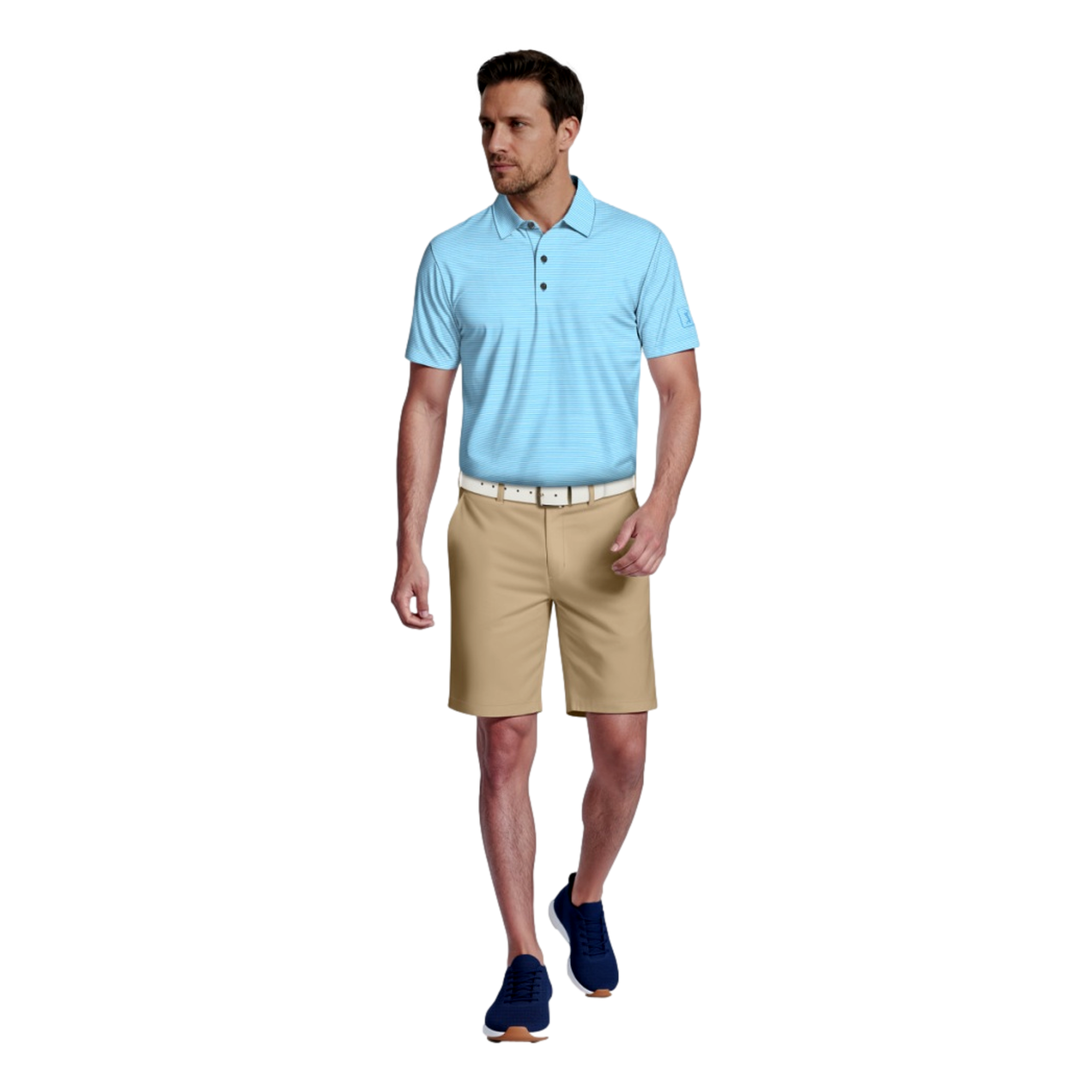 Cooling Stripe Men's Golf Polo Shirt