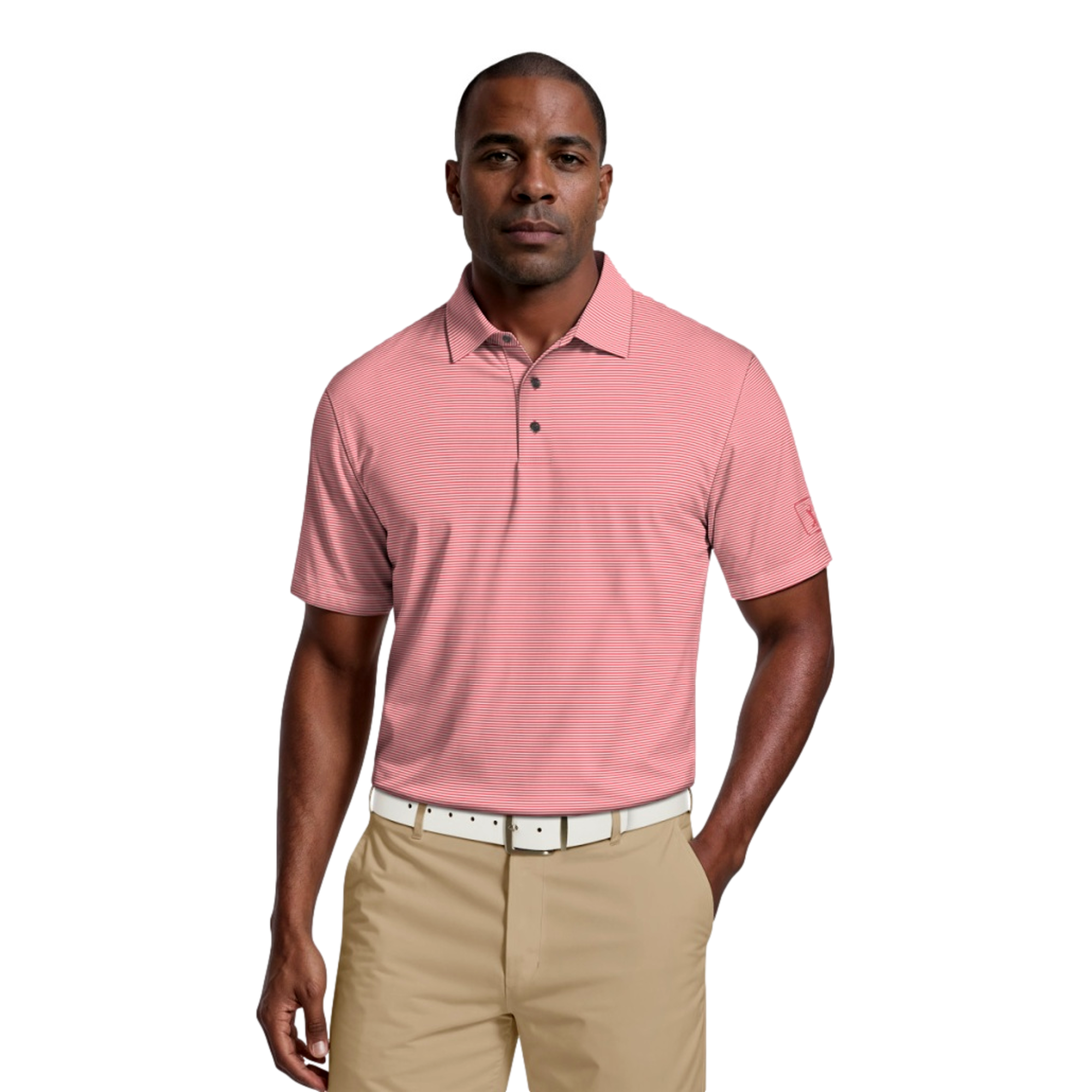 Cooling Stripe Men's Golf Polo Shirt