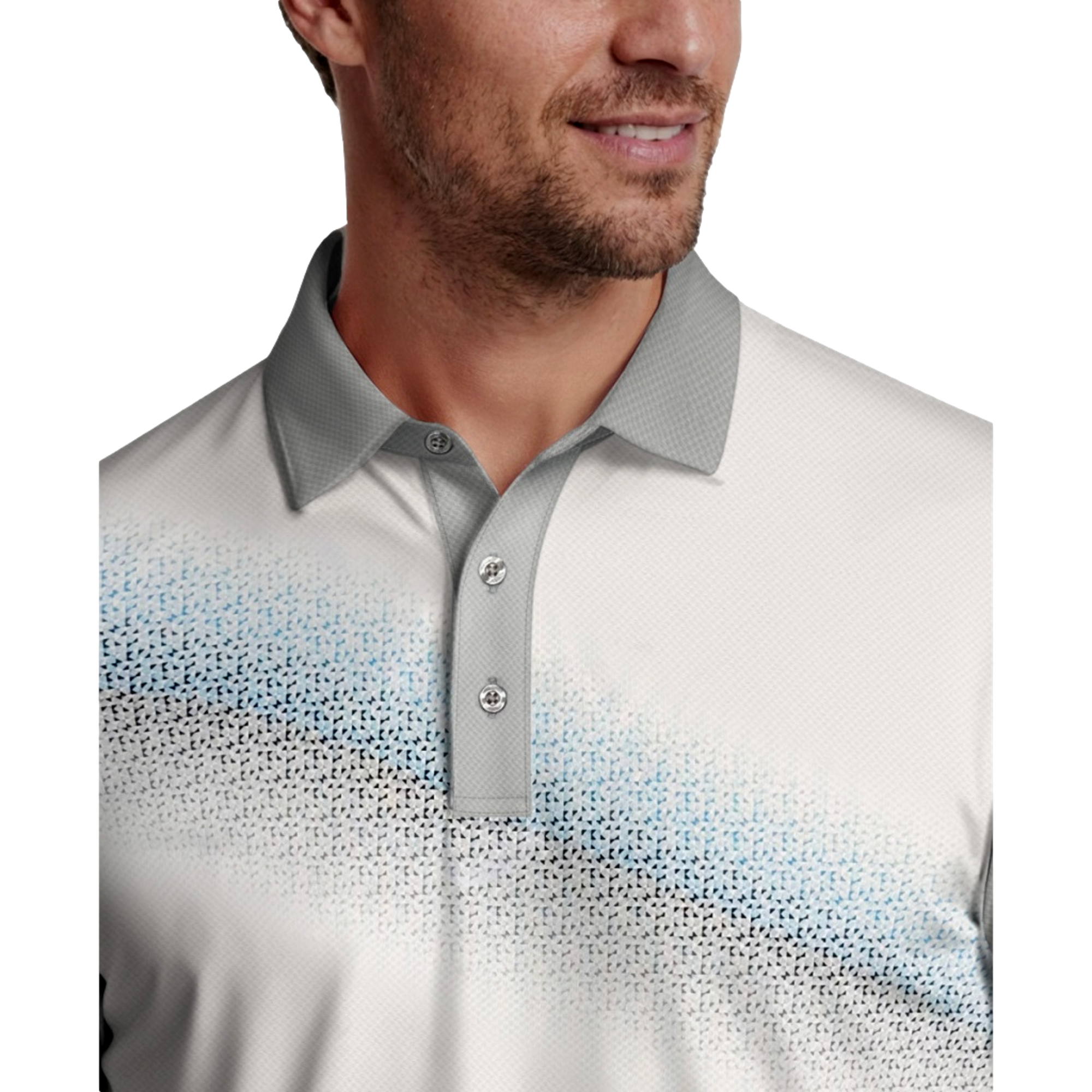 Asymmetric Energy Geo Block Men's Golf Polo Shirt