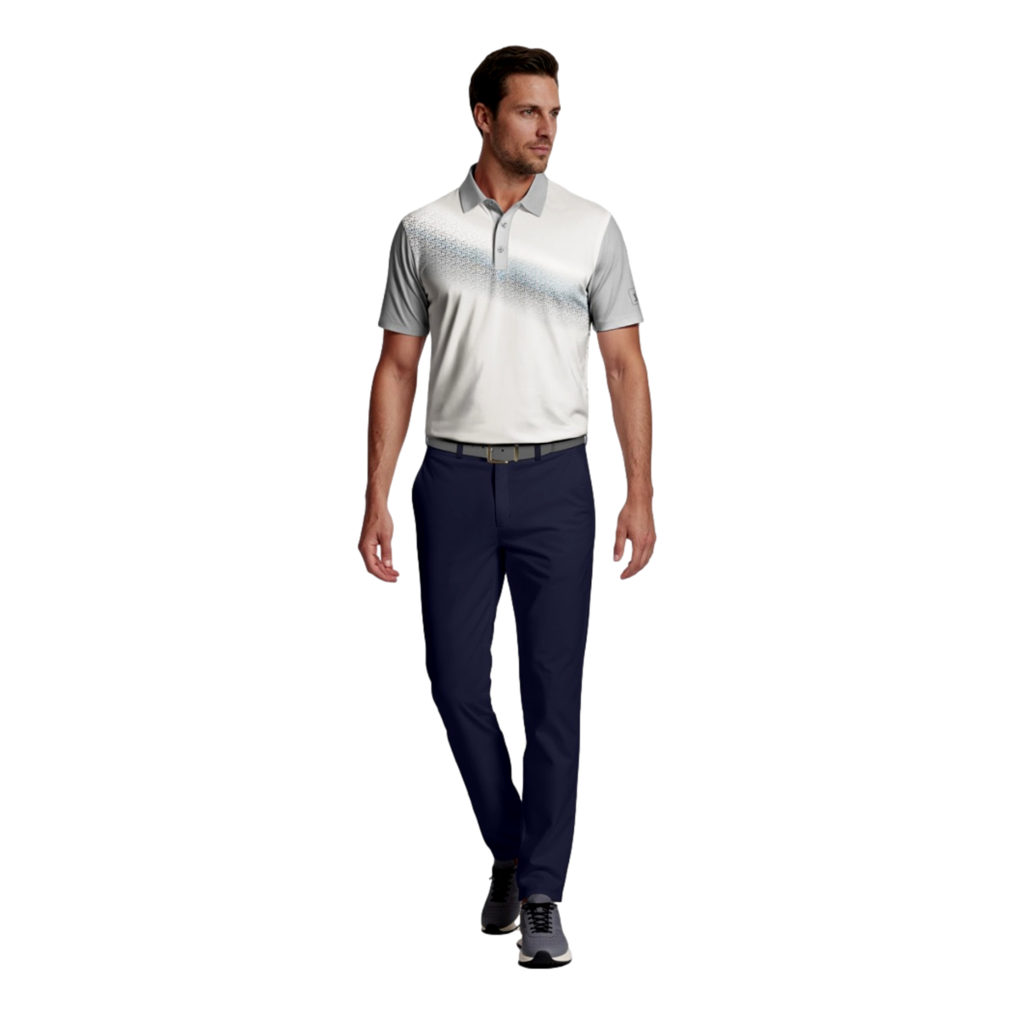 Asymmetric Energy Geo Block Men's Golf Polo Shirt