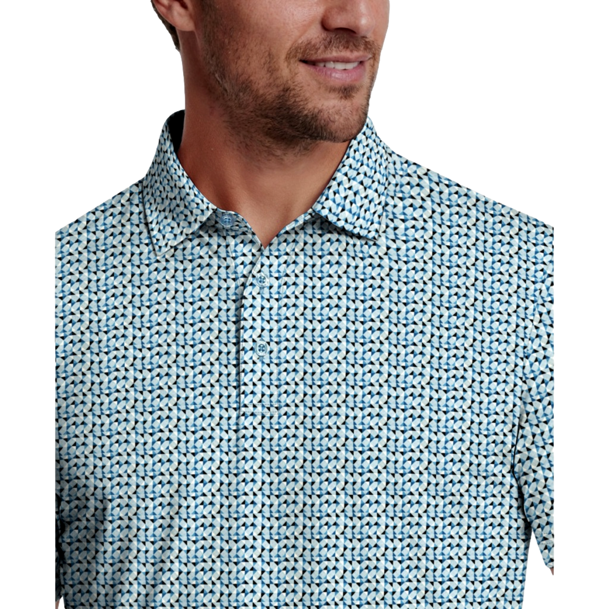 All Over Energized Geo Printed Men's Golf Polo Shirt