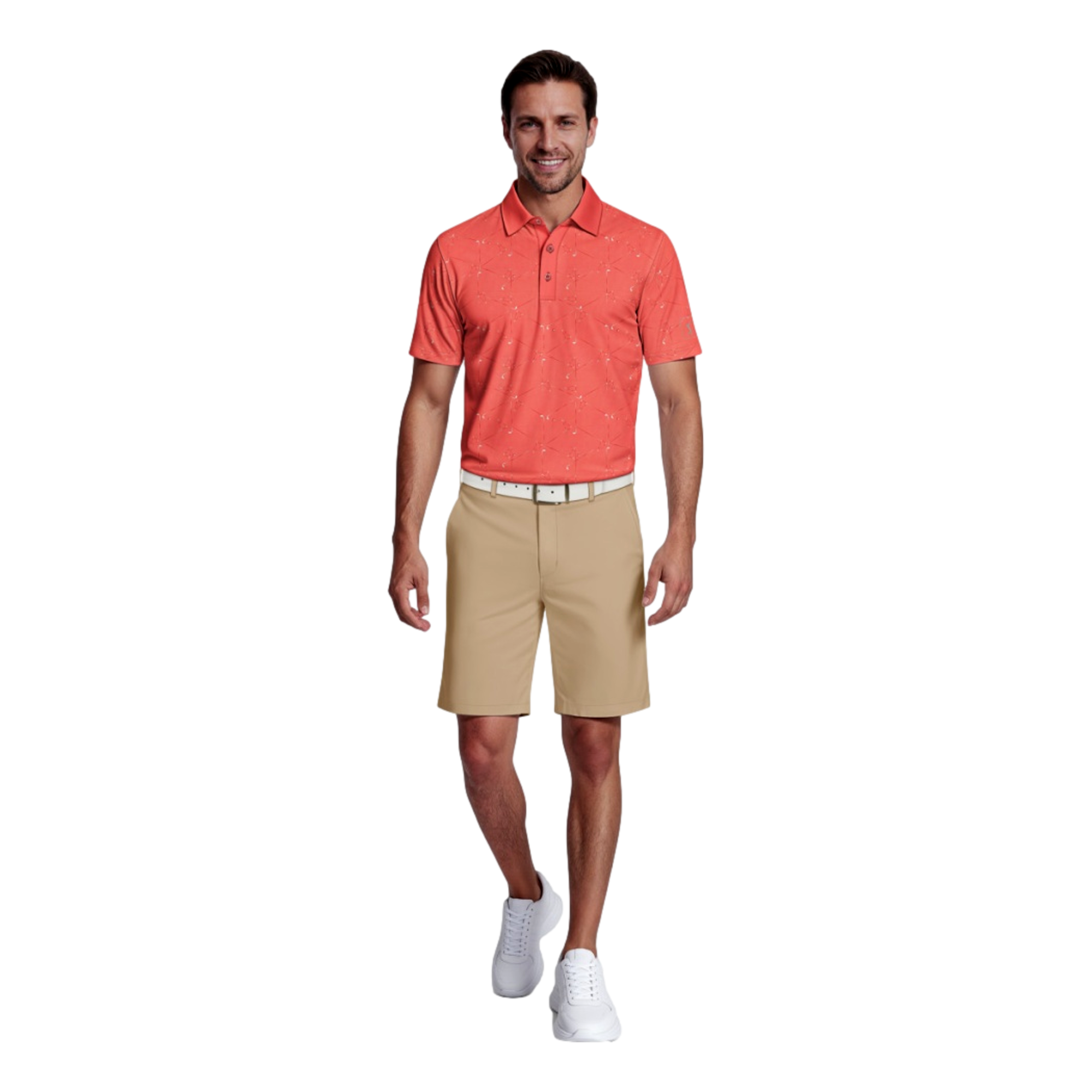 Technical Golf Novelty Print Men's Golf Polo Shirt
