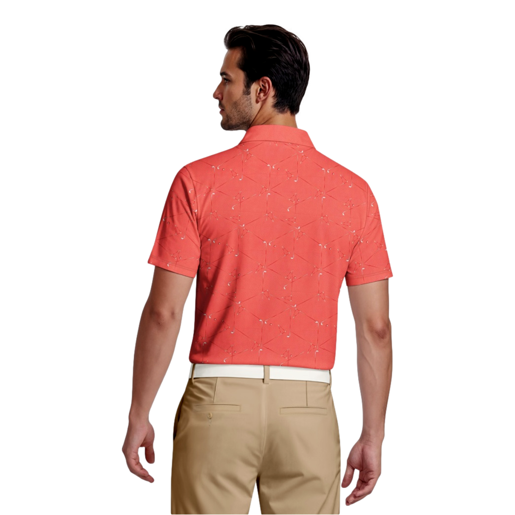 Technical Golf Novelty Print Men's Golf Polo Shirt