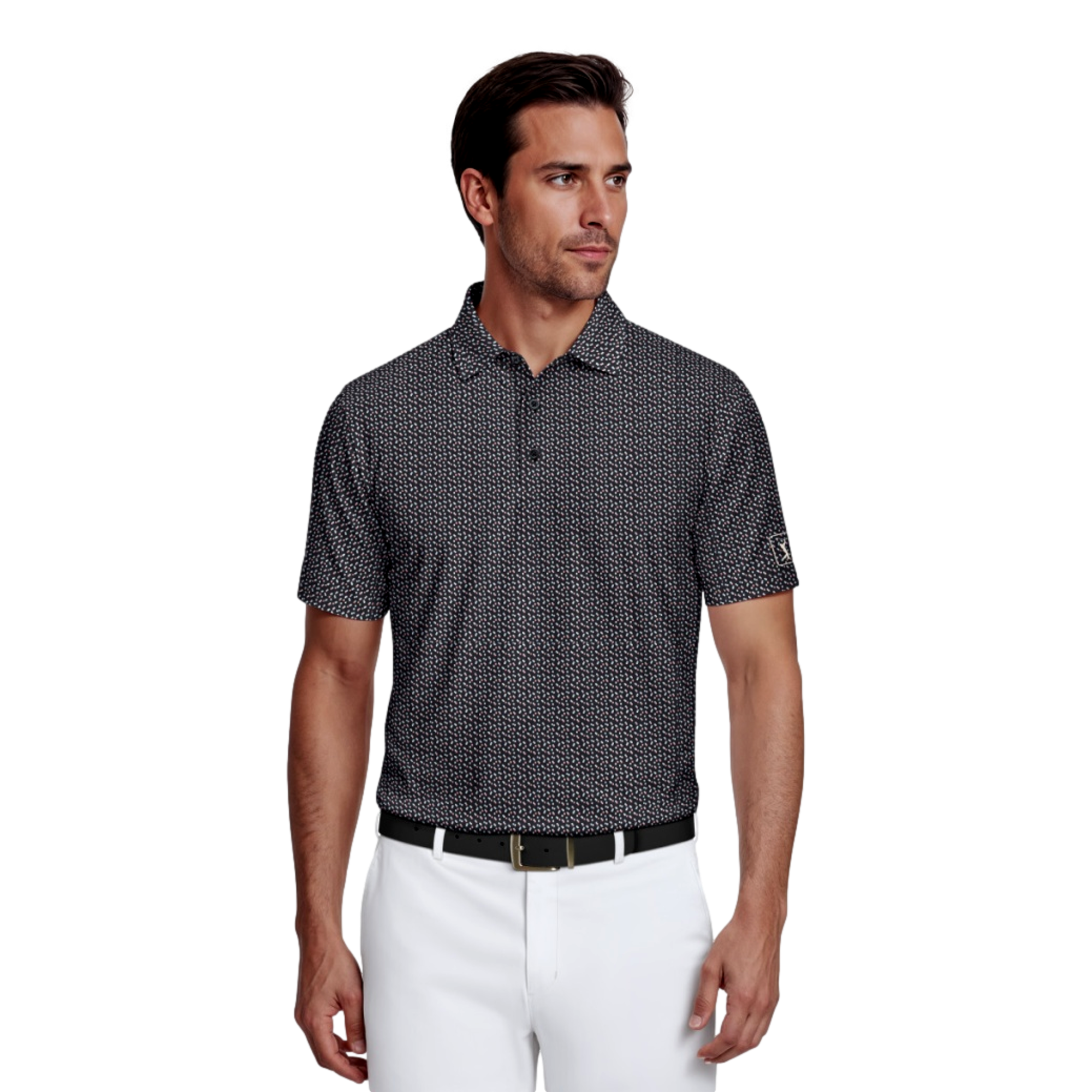 Confetti Geo Printed Men's Golf Polo Shirt