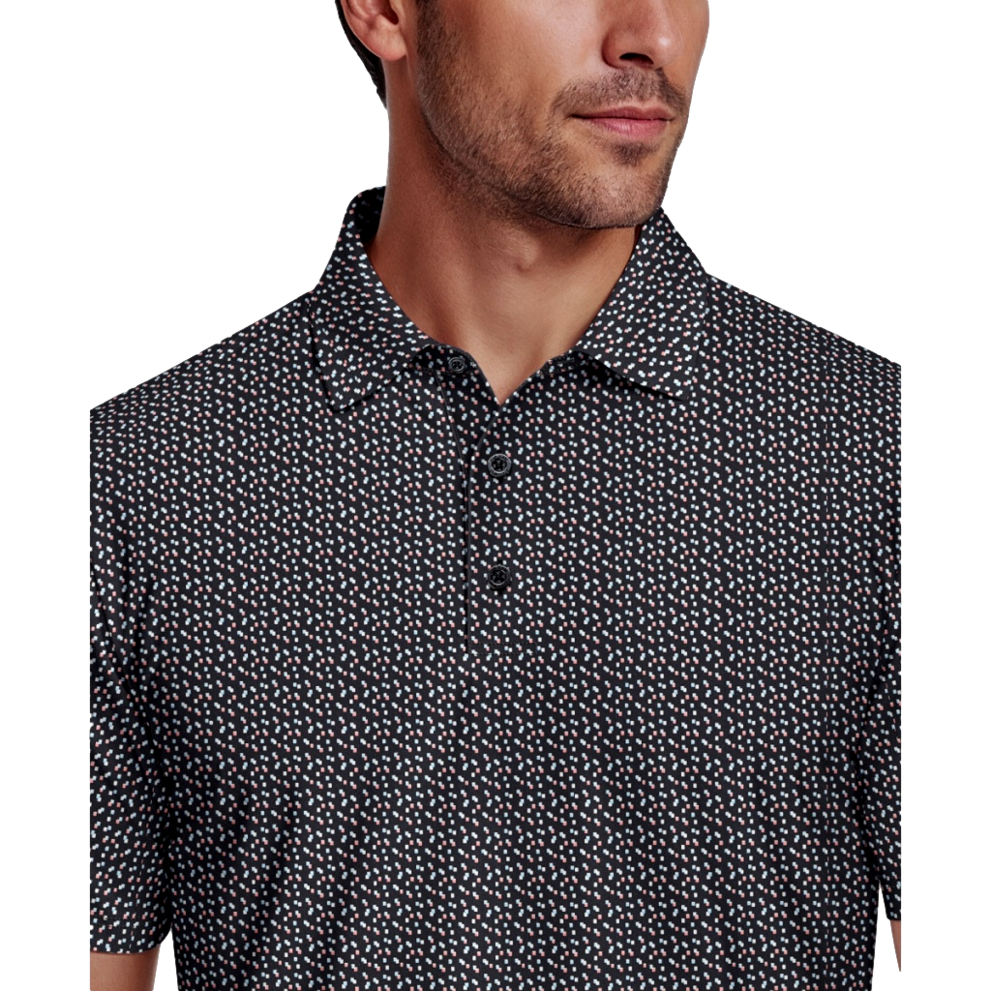 Confetti Geo Printed Men's Golf Polo Shirt