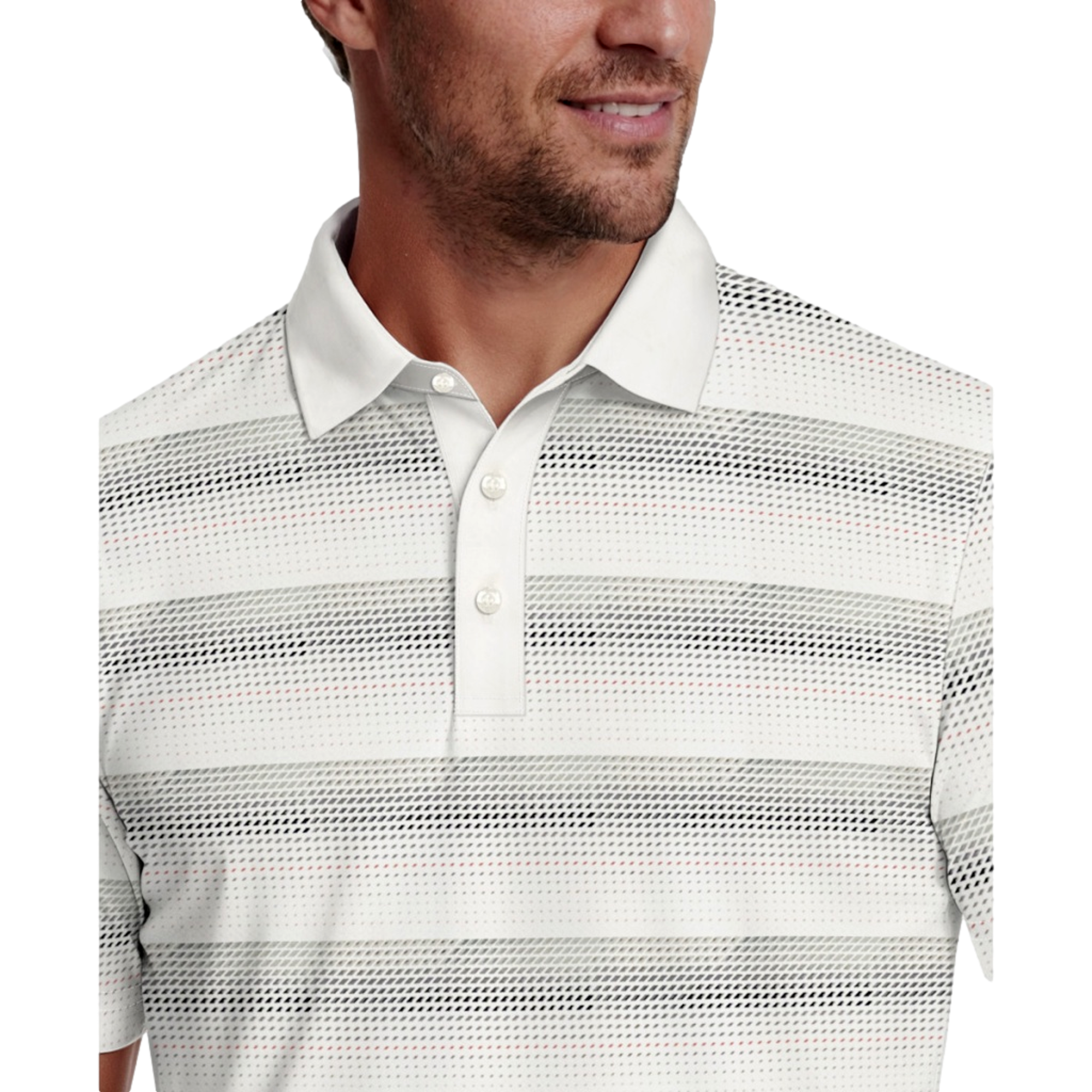 All Over Energy Geo Stripe Men's Golf Polo Shirt