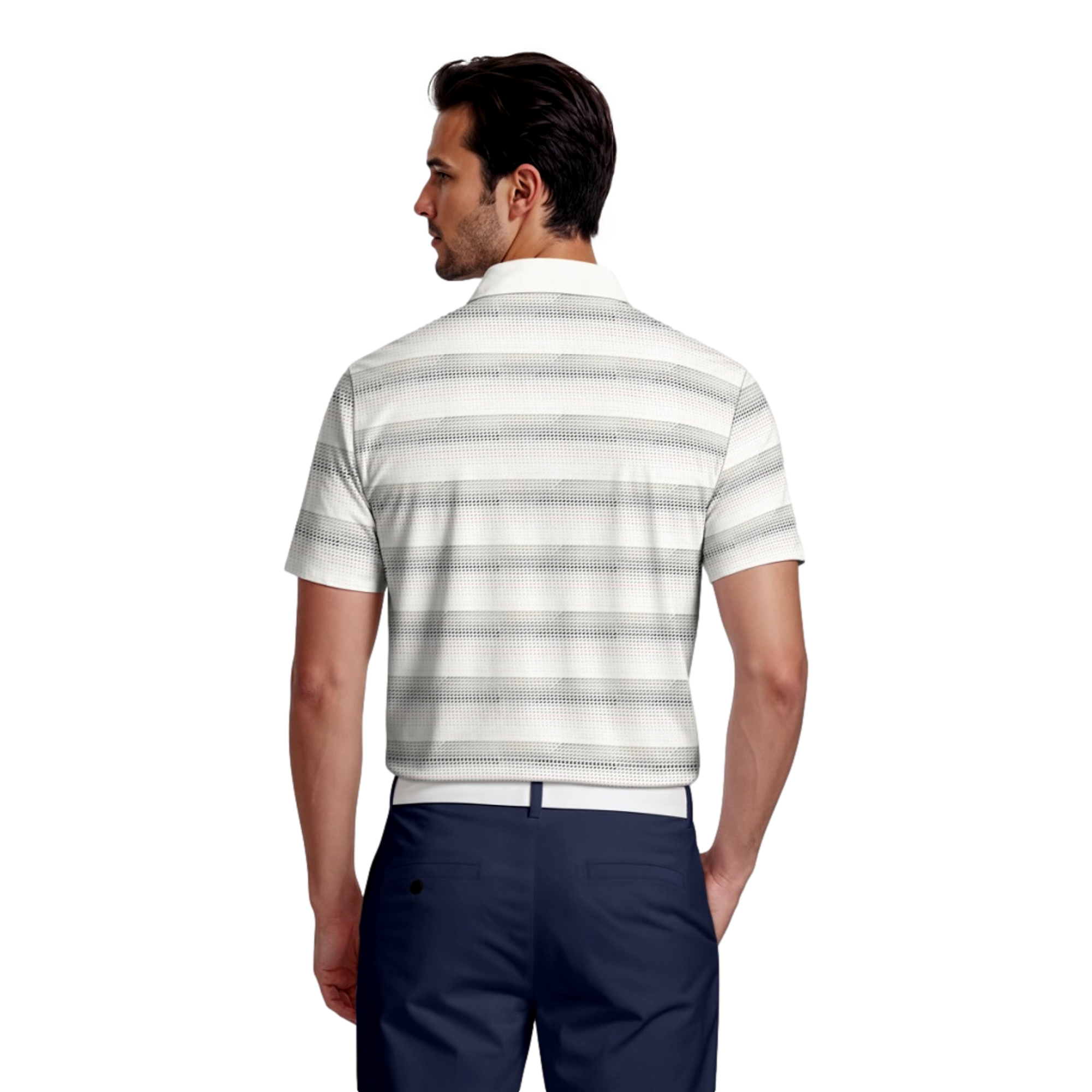 All Over Energy Geo Stripe Men's Golf Polo Shirt