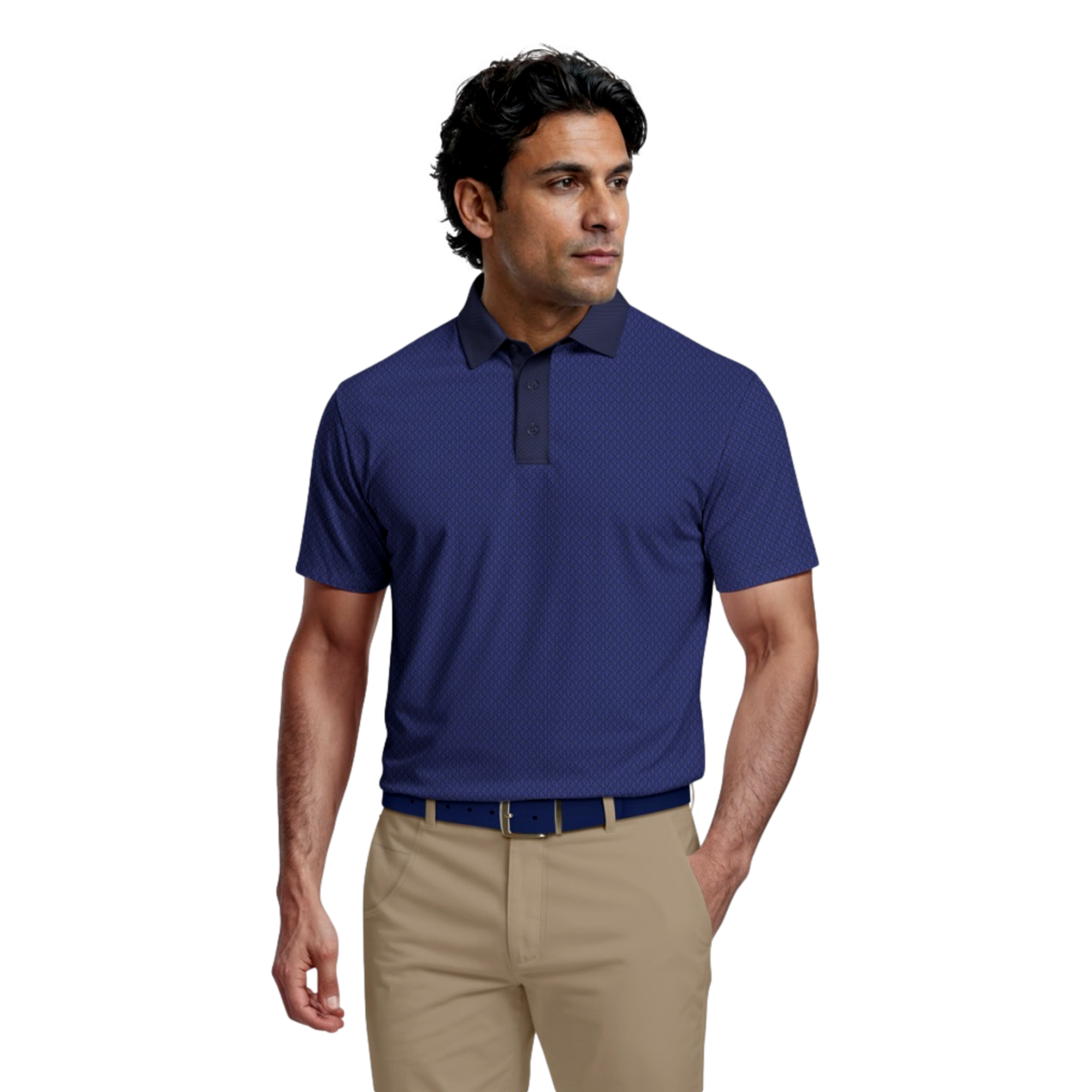 Novelty Geo Color Block Men's Golf Polo Shirt