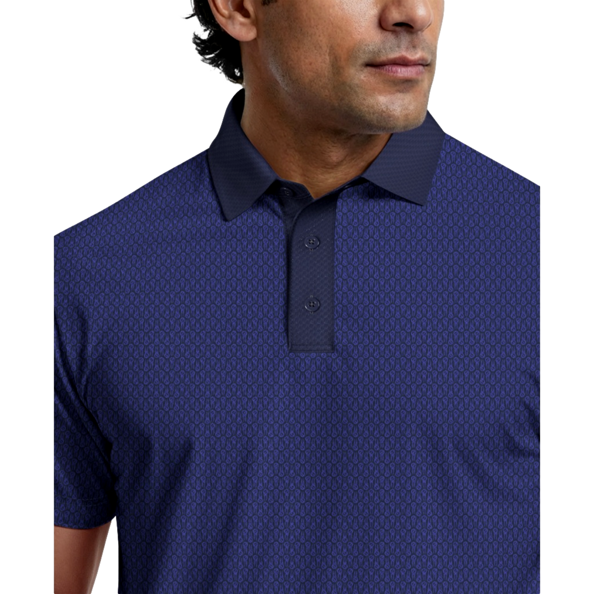 Novelty Geo Color Block Men's Golf Polo Shirt