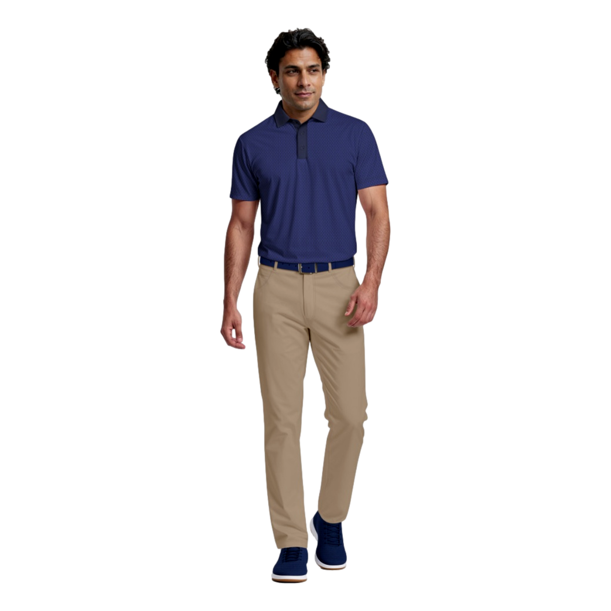 Novelty Geo Color Block Men's Golf Polo Shirt