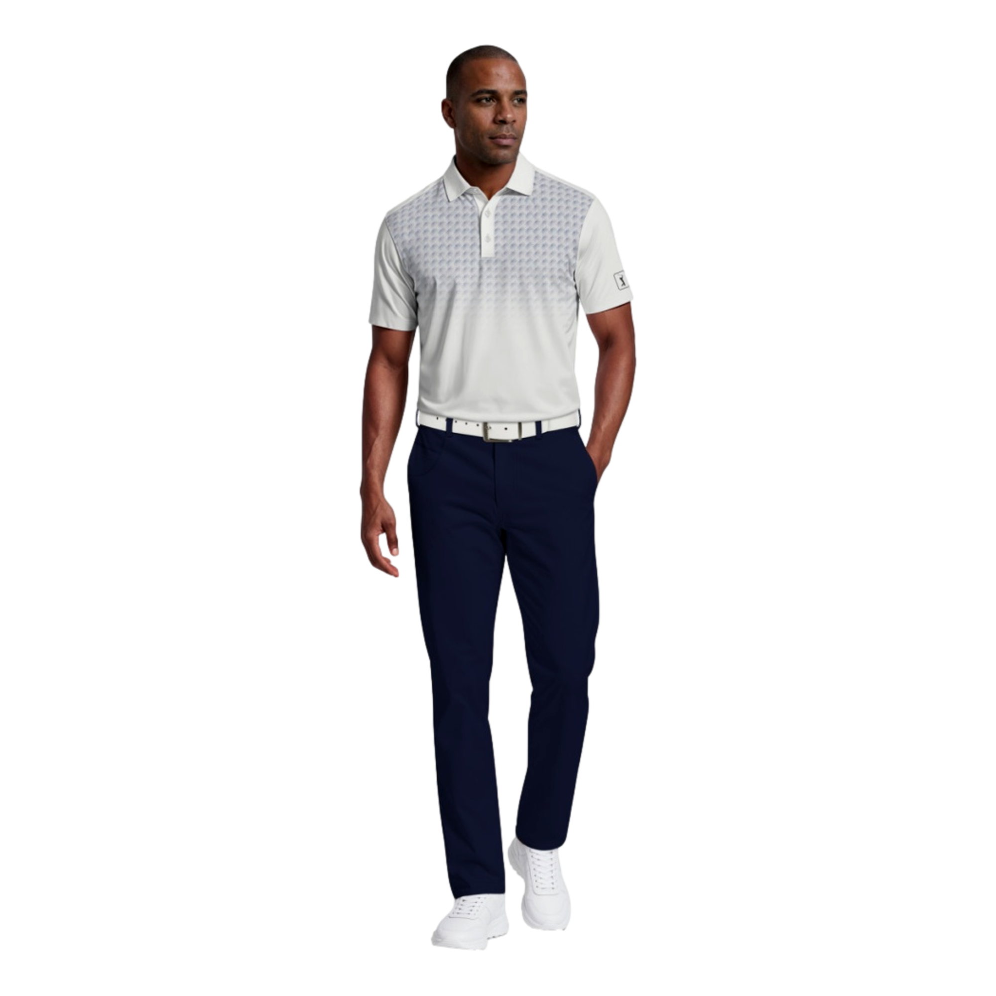 Active Ombre Geo Print Men's Golf Polo Shirt
