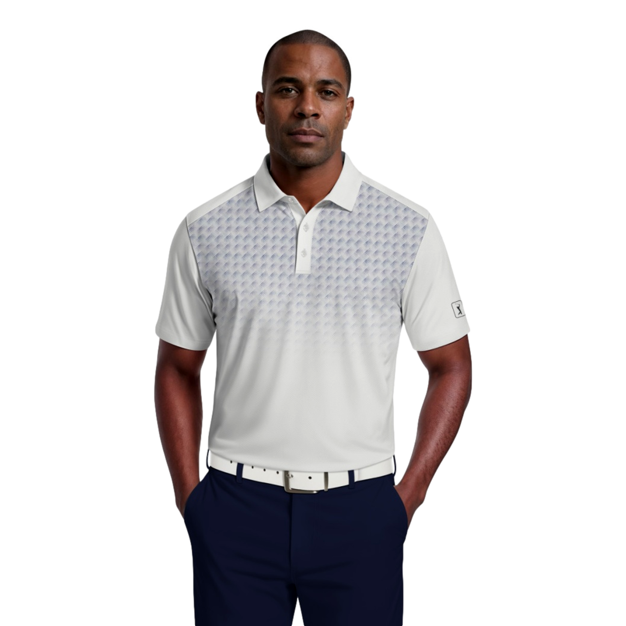 Active Ombre Geo Print Men's Golf Polo Shirt