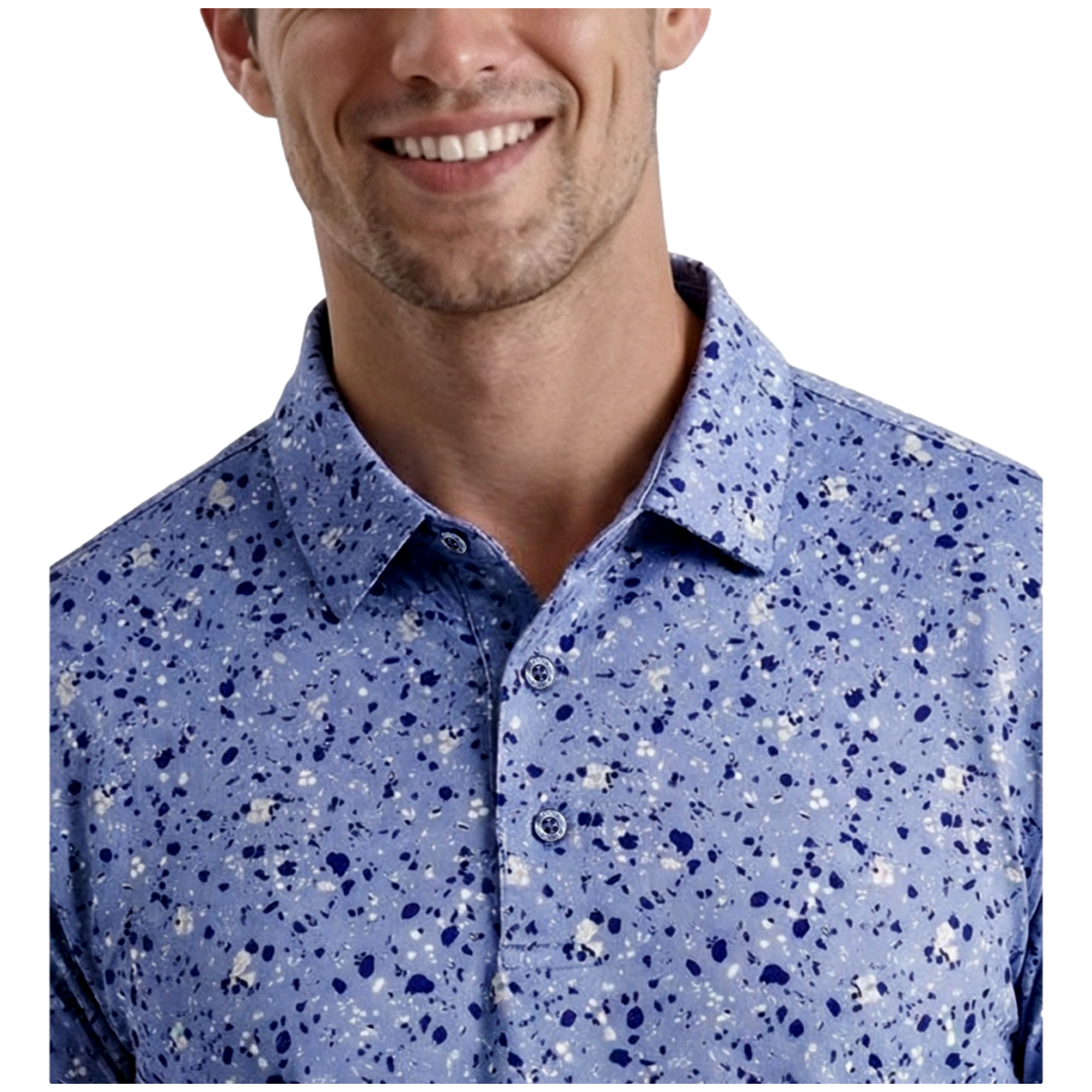 Abstract Confetti Printed Men's Golf Polo Shirt
