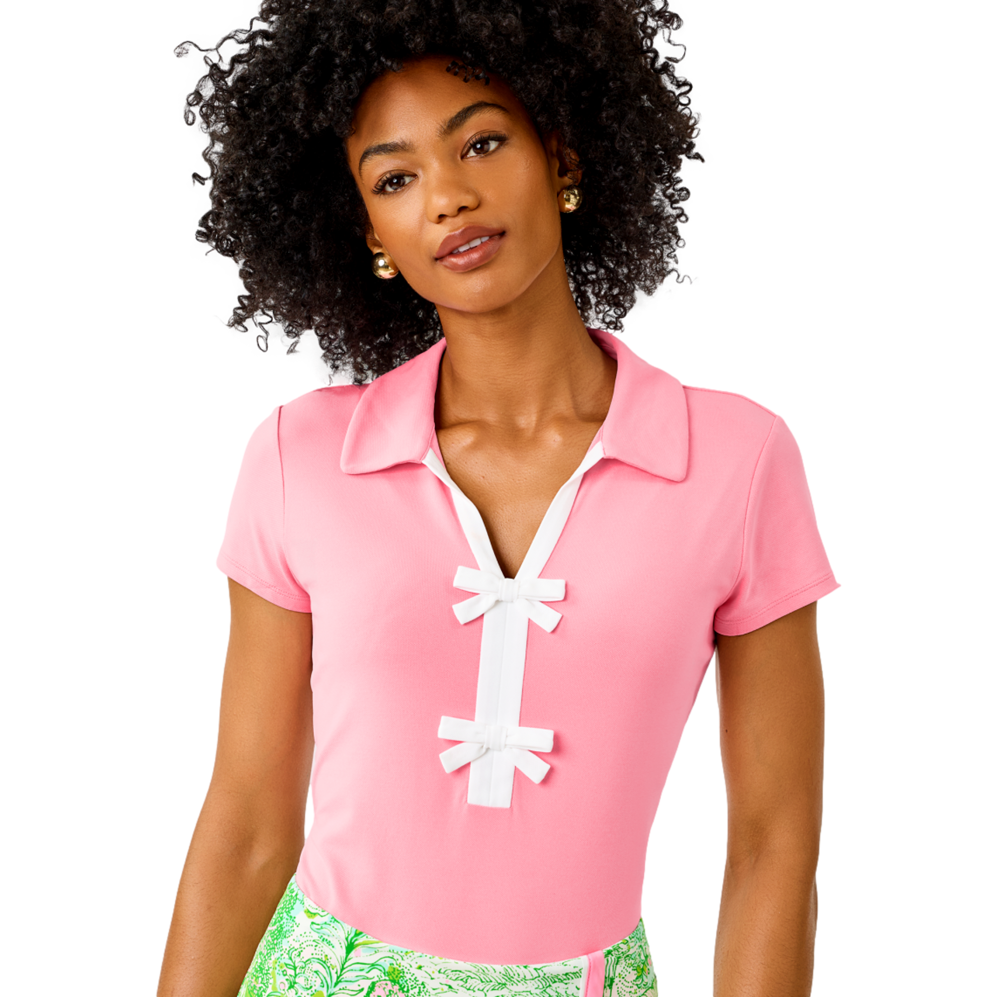 Frida Bow Women's Short Sleeve Golf Polo Shirt