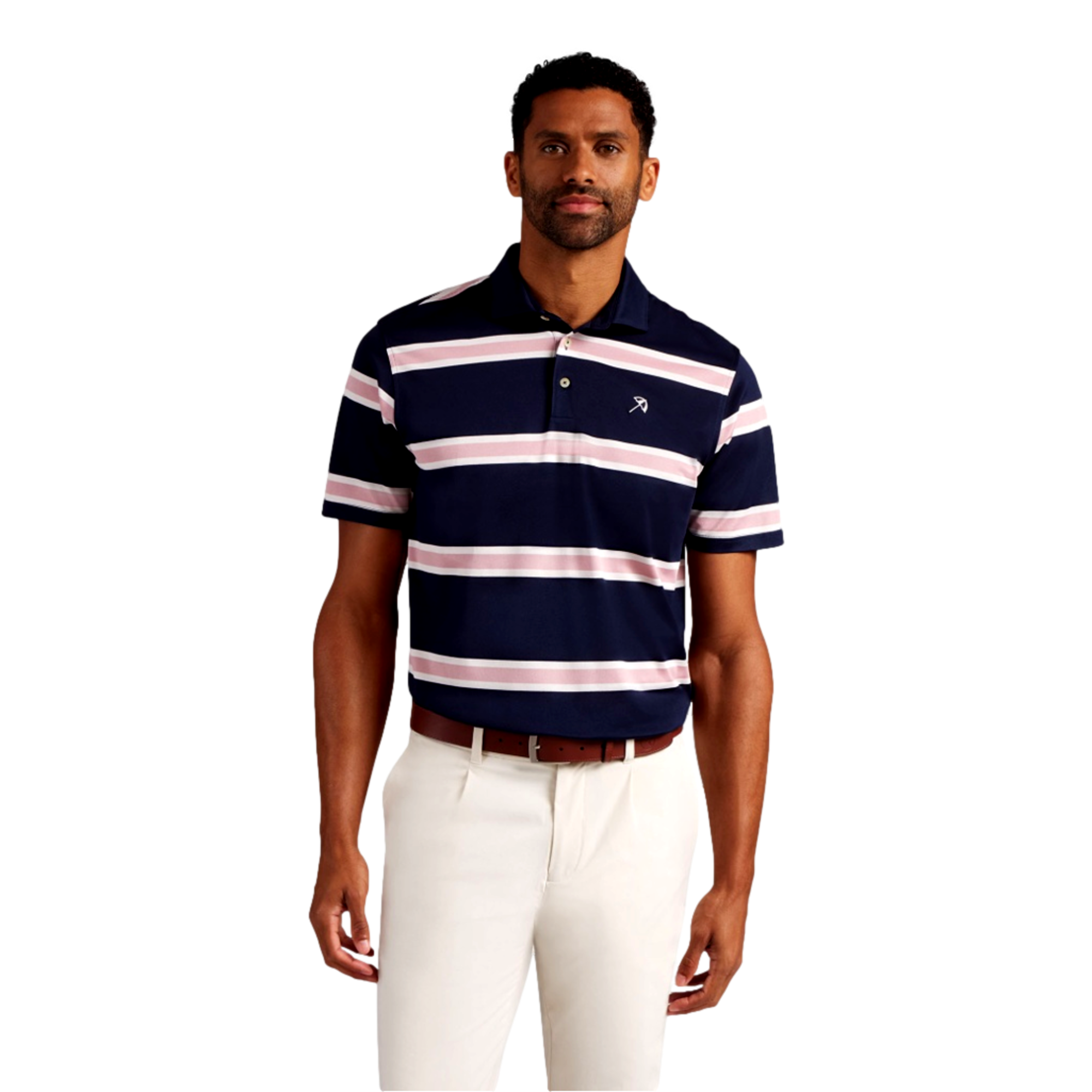 Puma X AP Pique Striped Men's Golf Polo Shirt