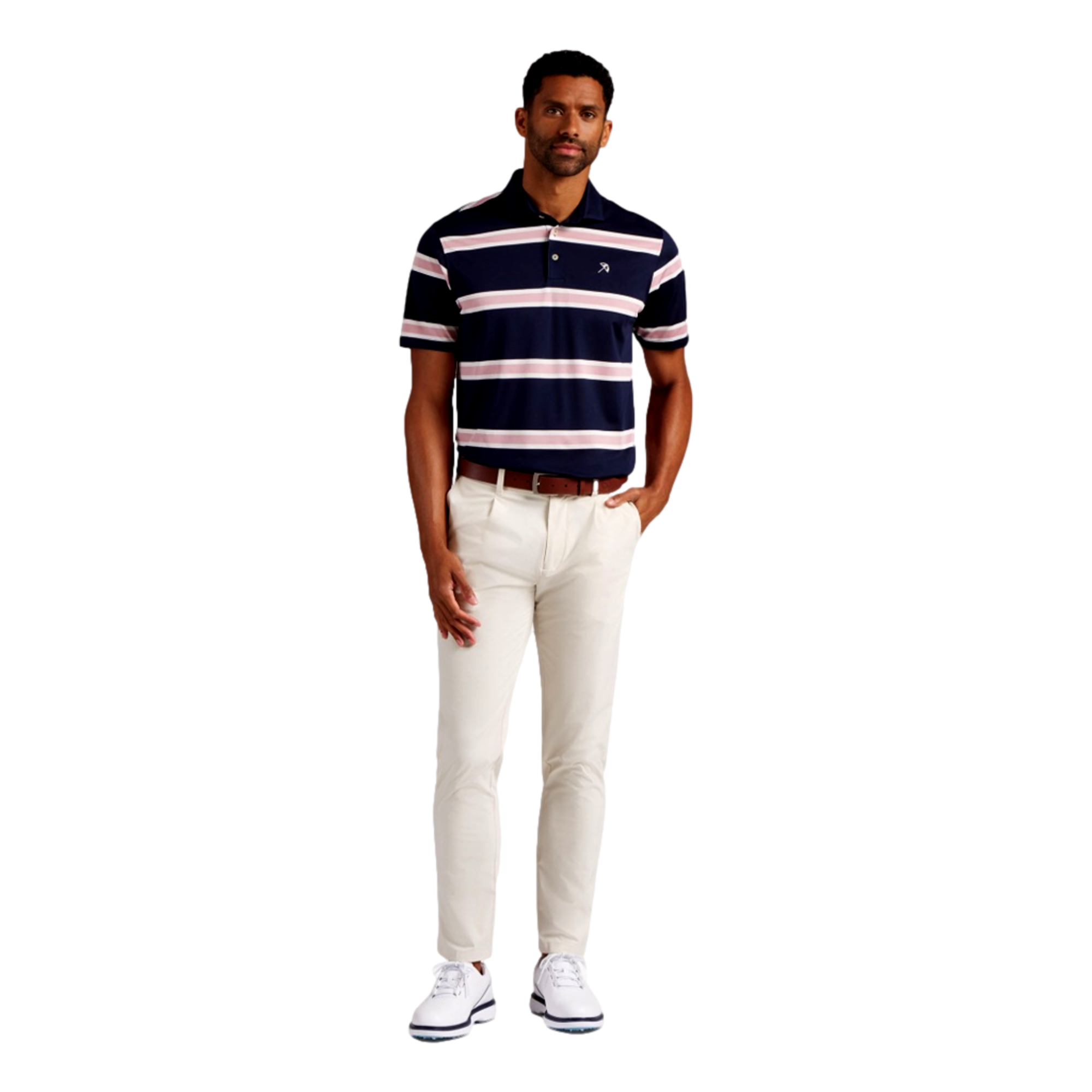 Puma X AP Pique Striped Men's Golf Polo Shirt
